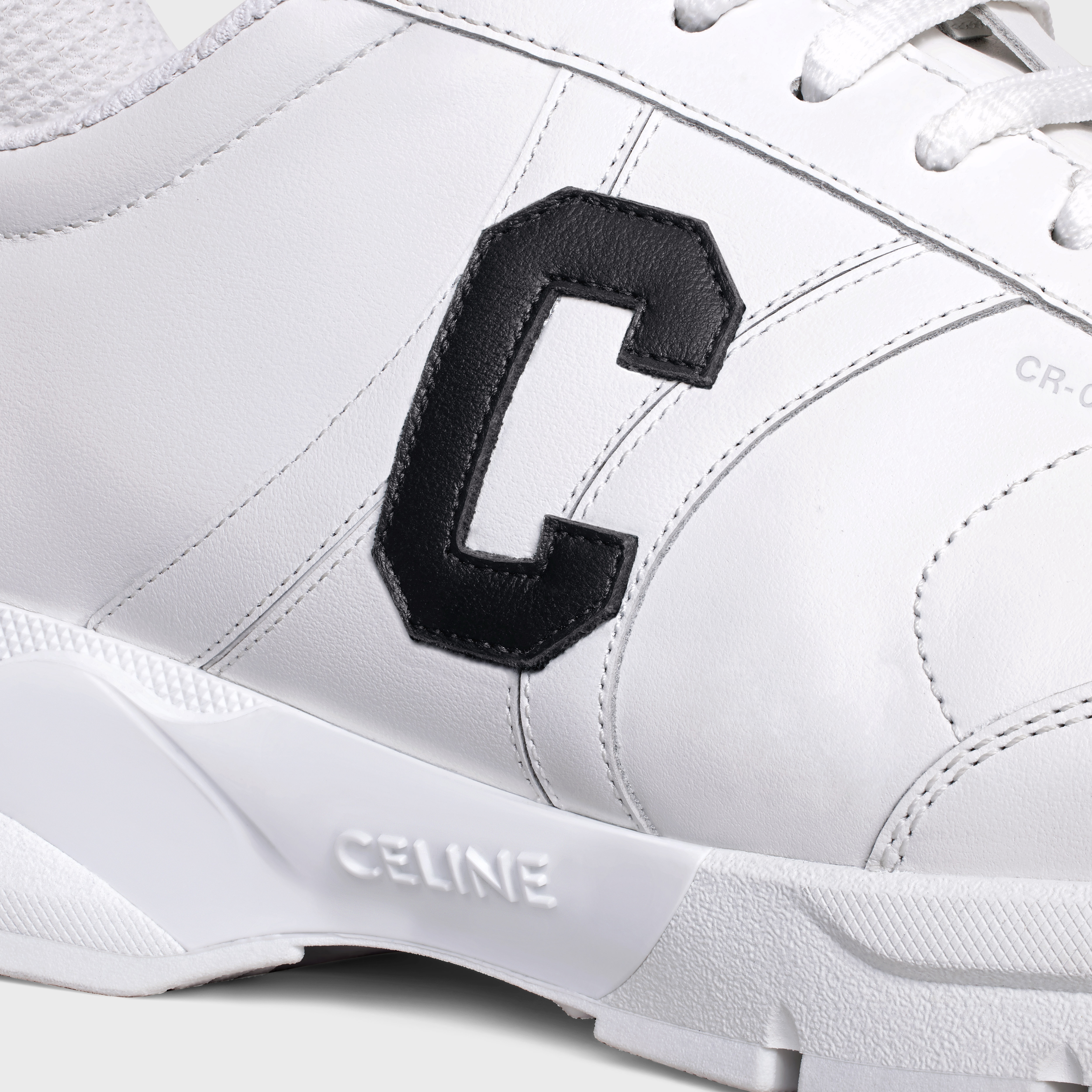 スニーカー CELINE Runner CR-02 Lace-up Low Sneakers in Calfskin CELINE HOMME Runner CR-02 Logo-Appliquéd Leather Sneakers