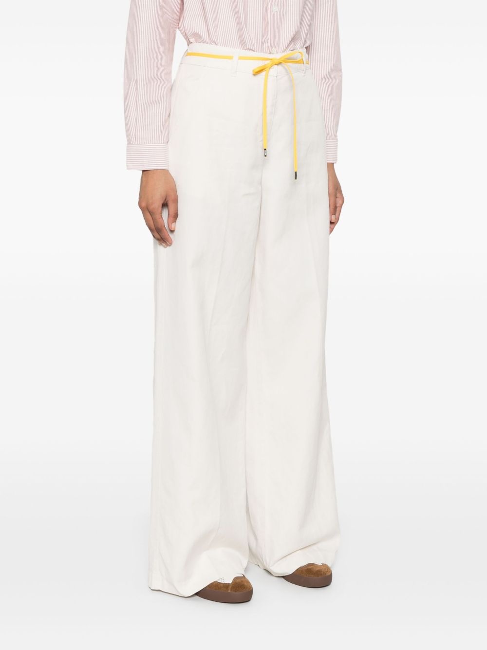 contrasting-belt trousers - 3