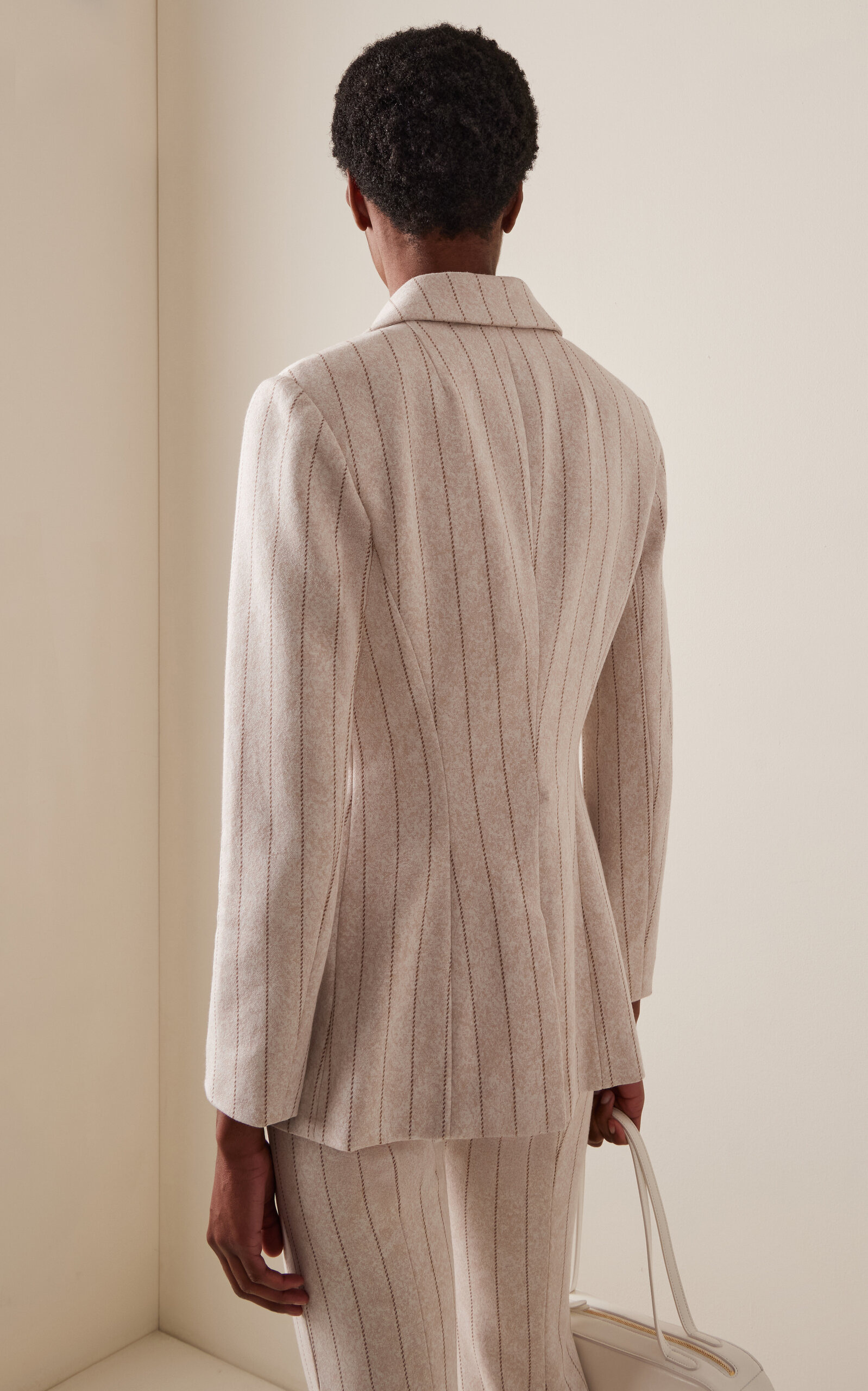 Pinstriped Jacquard Blazer neutral - 4