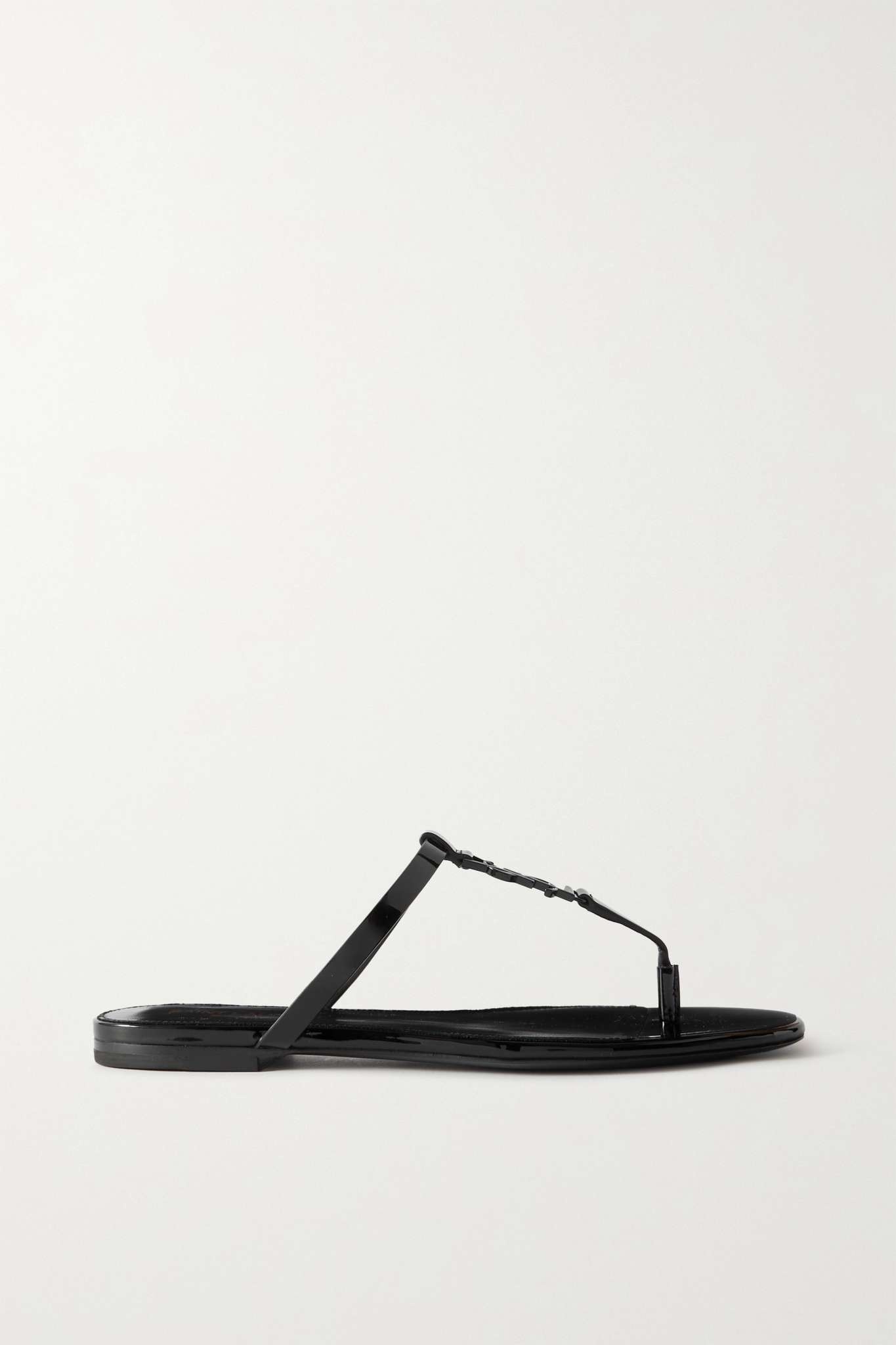 Cassandra logo-embellished patent-leather sandals - 1