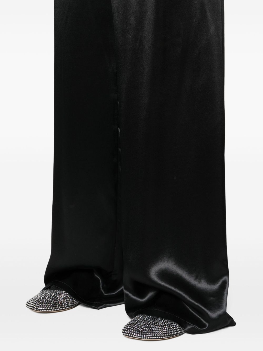 wide-leg satin trousers - 5