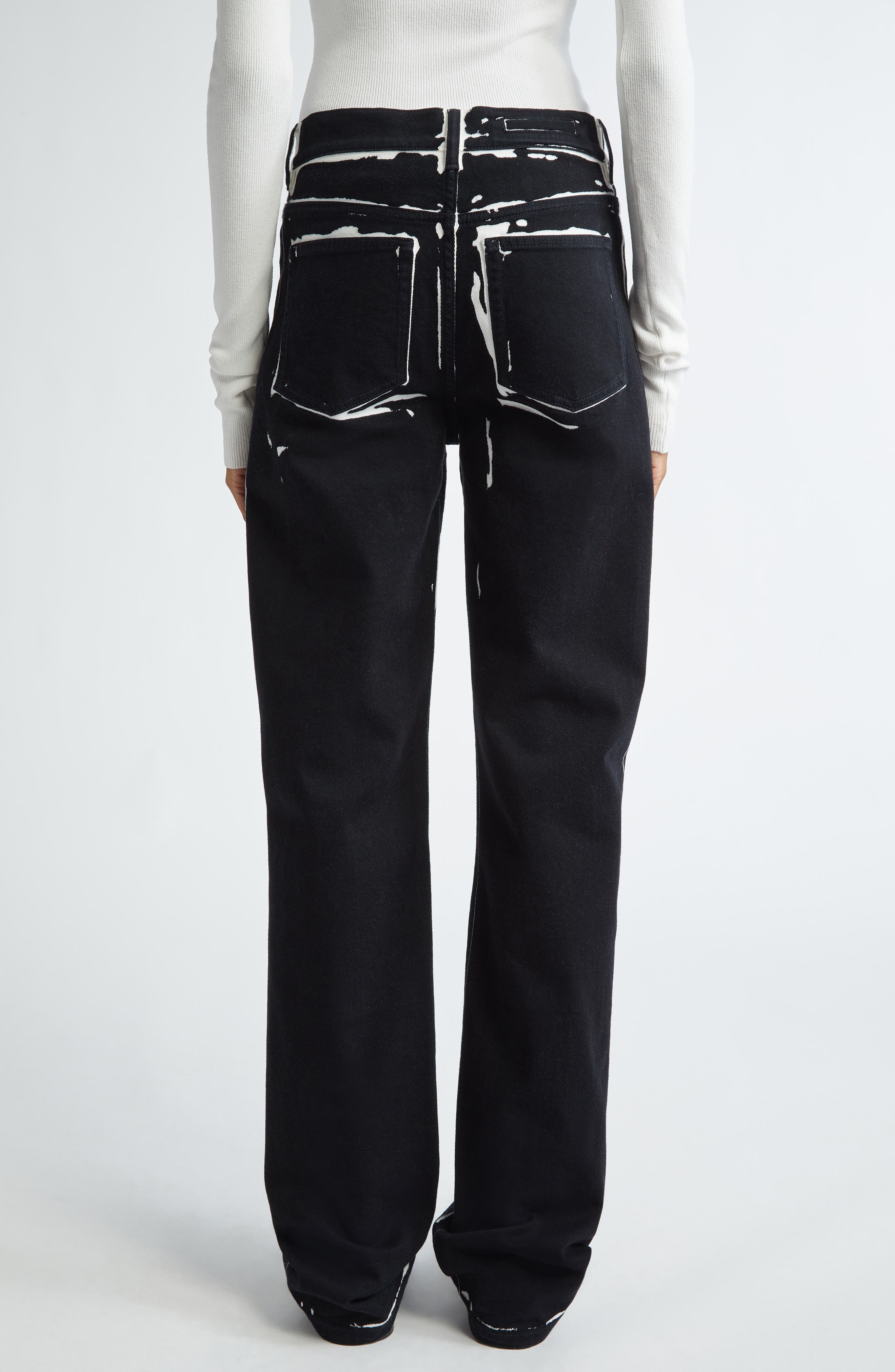 Proenza Schouler Ryman Two-Tone Jeans in Black Multi at Nordstrom - 3