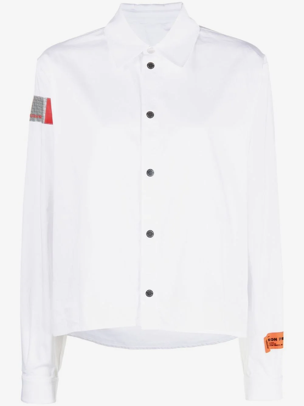 logo-patch cotton shirt - 1