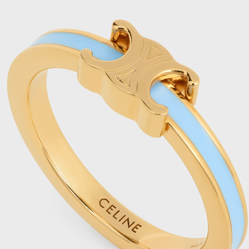 CELINE Triomphe Ring in Enamel and Brass with Gold Finish outlook