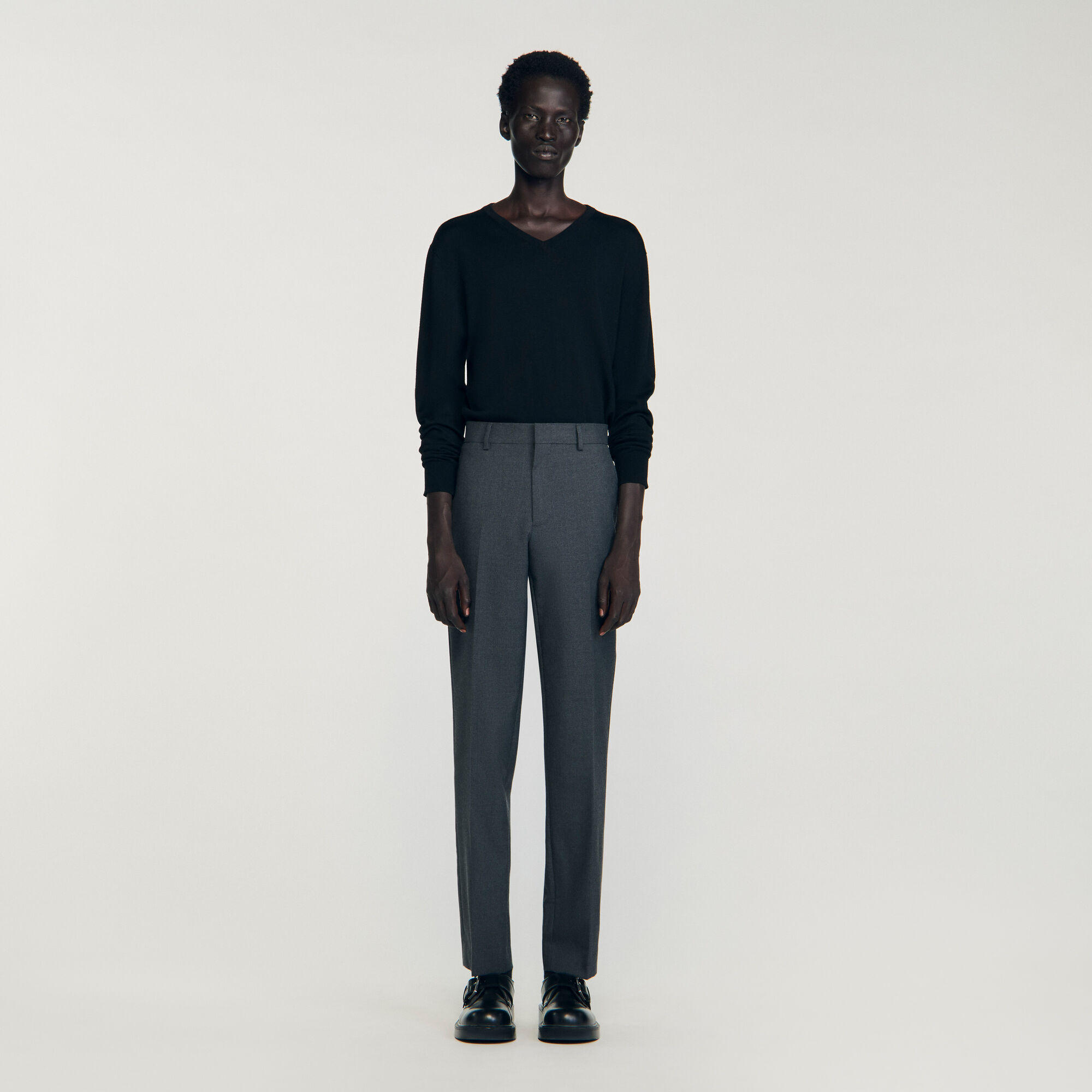 WOOL SUIT TROUSERS - 1