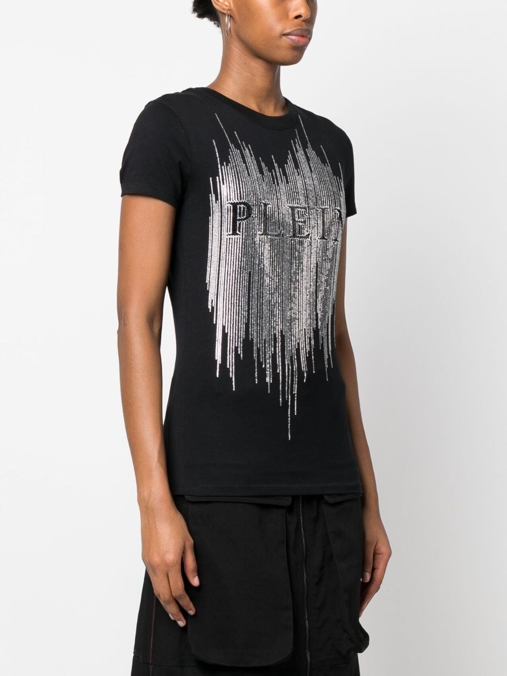 crystal-embellished logo T-shirt - 3