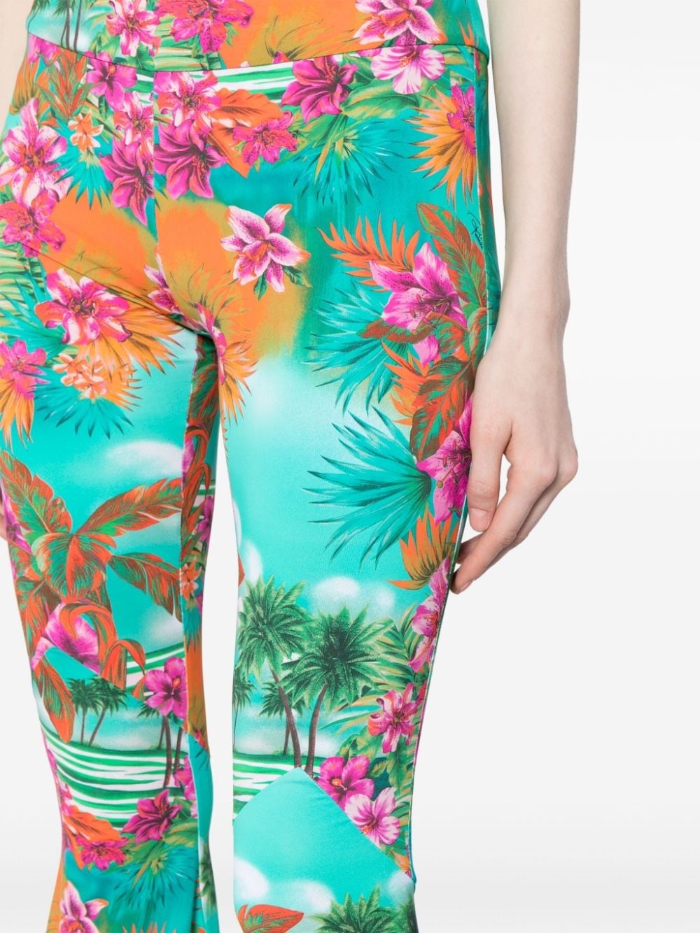 flared floral-print trousers - 5