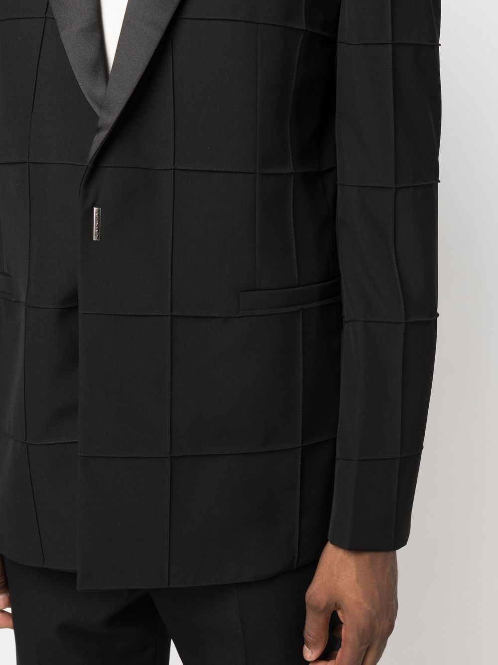 check-pattern single-breasted blazer - 6