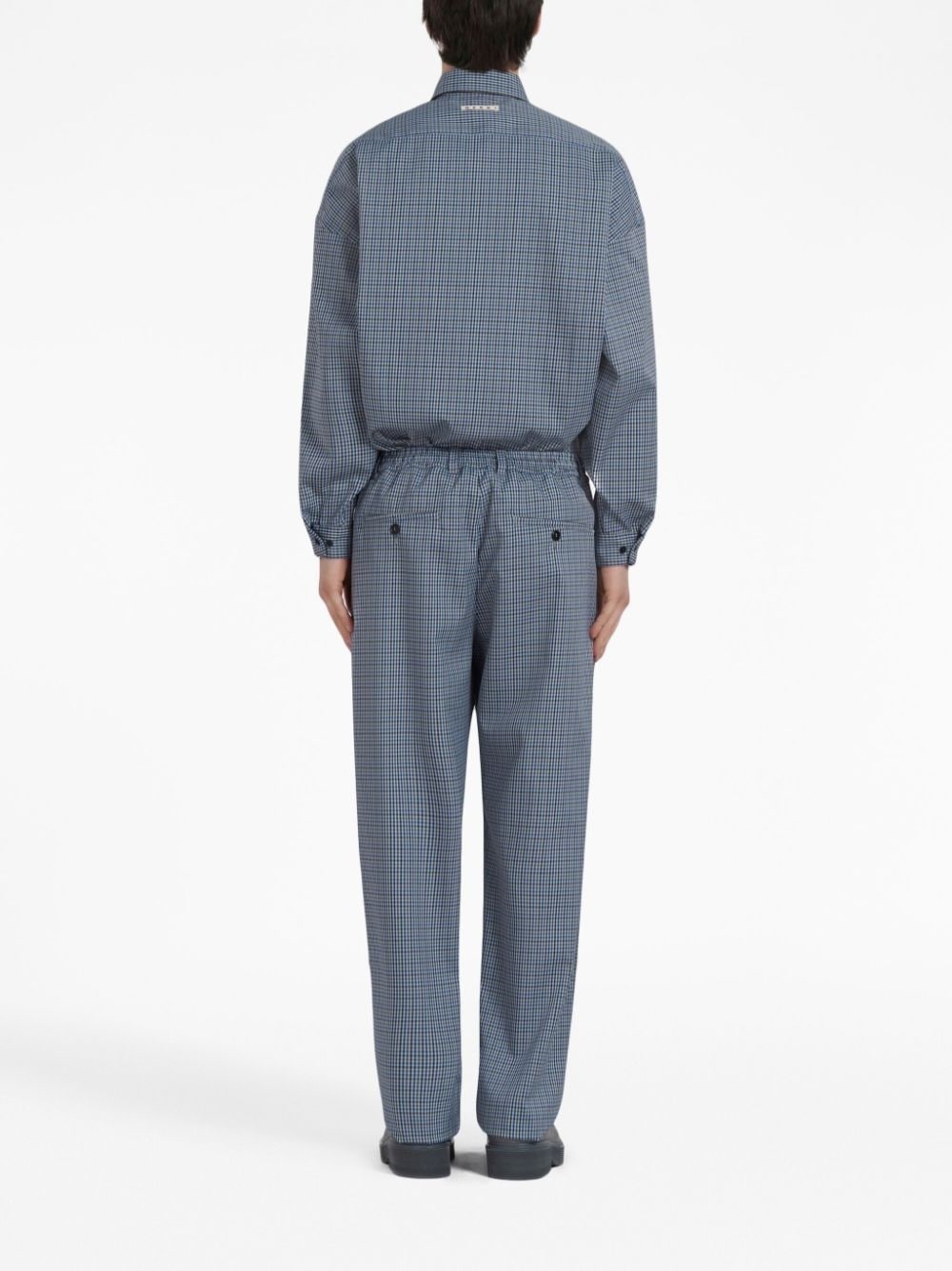 plaid straight-leg trousers - 4