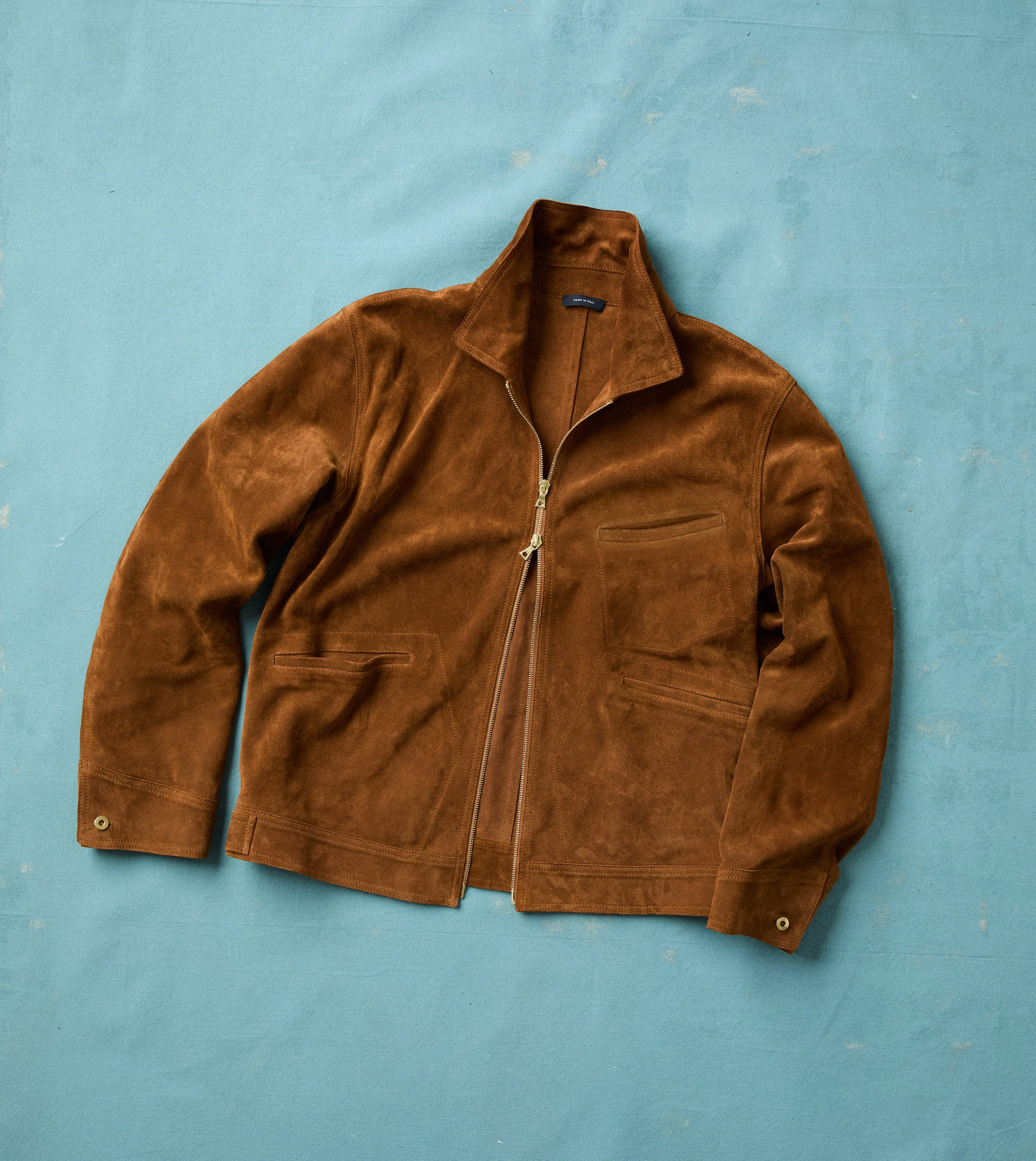 Snuff Raw Suede Blouson Jacket - 1