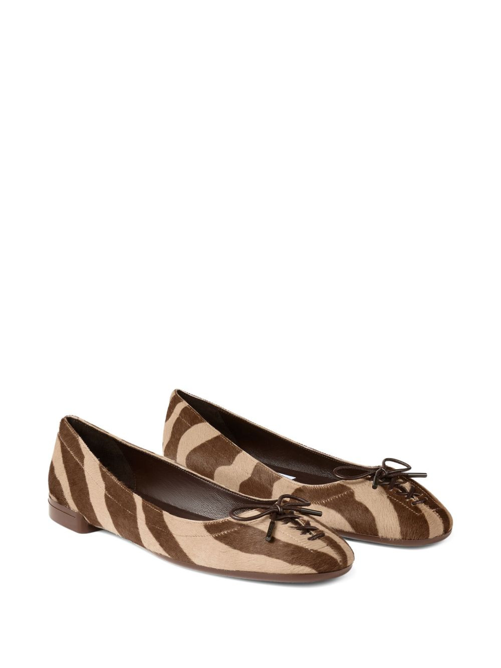 Scarlett zebra-print leather ballerina flats - 2