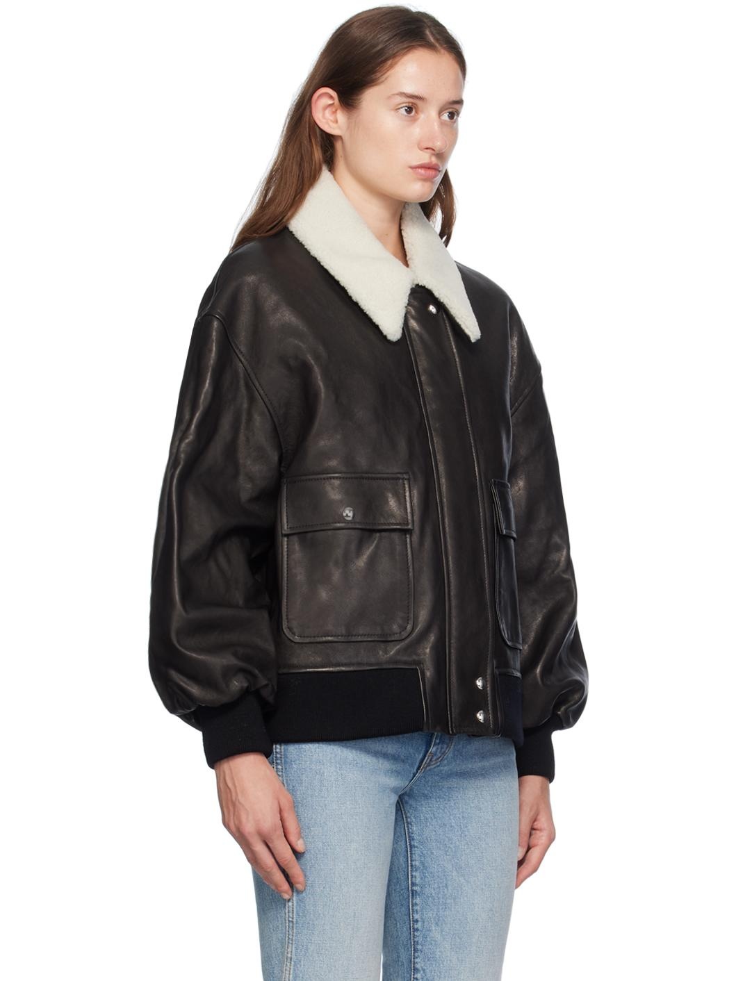Black Shellar Leather Jacket - 2