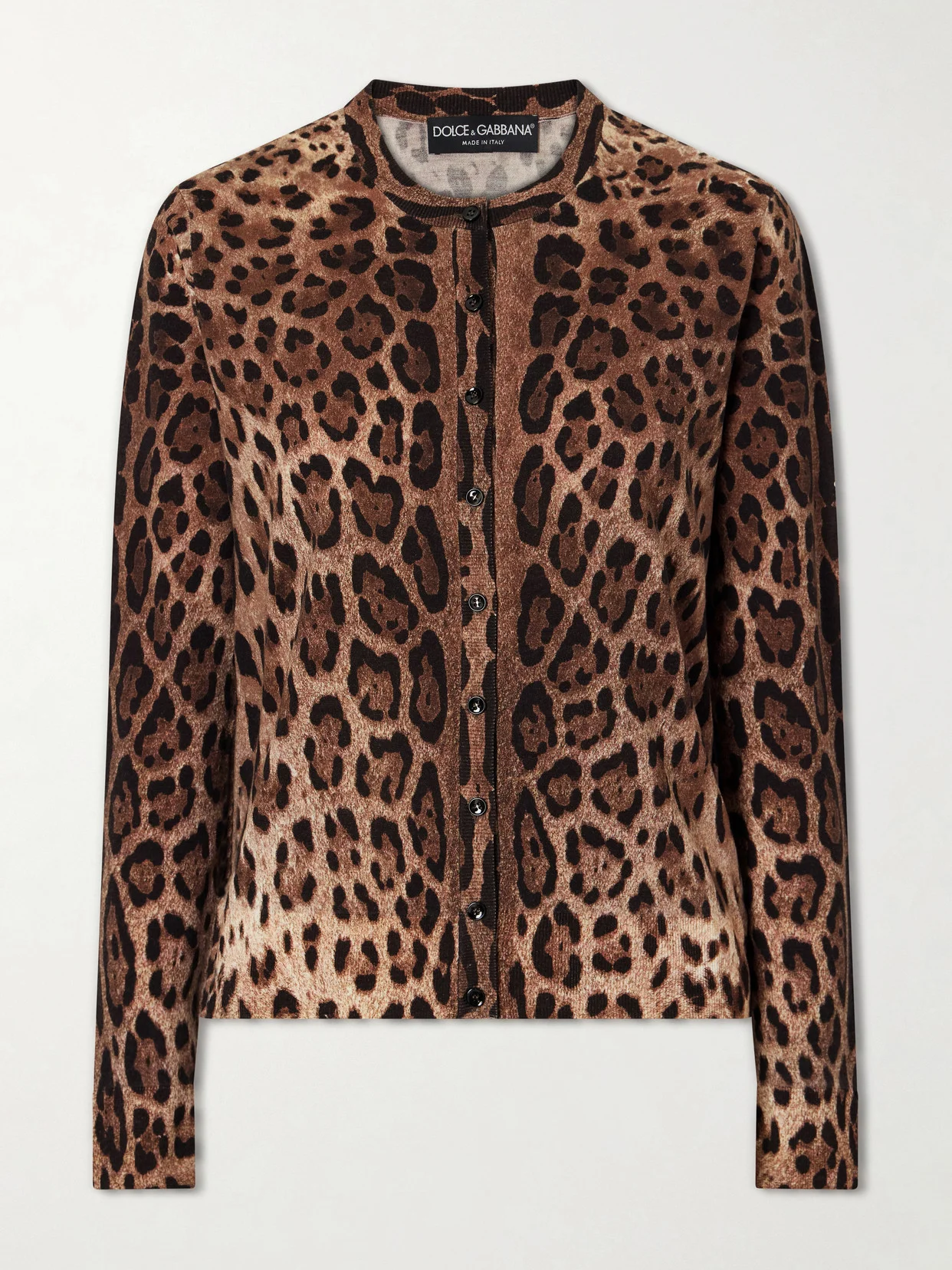 Leopard-print Wool-blend Cardigan - 1