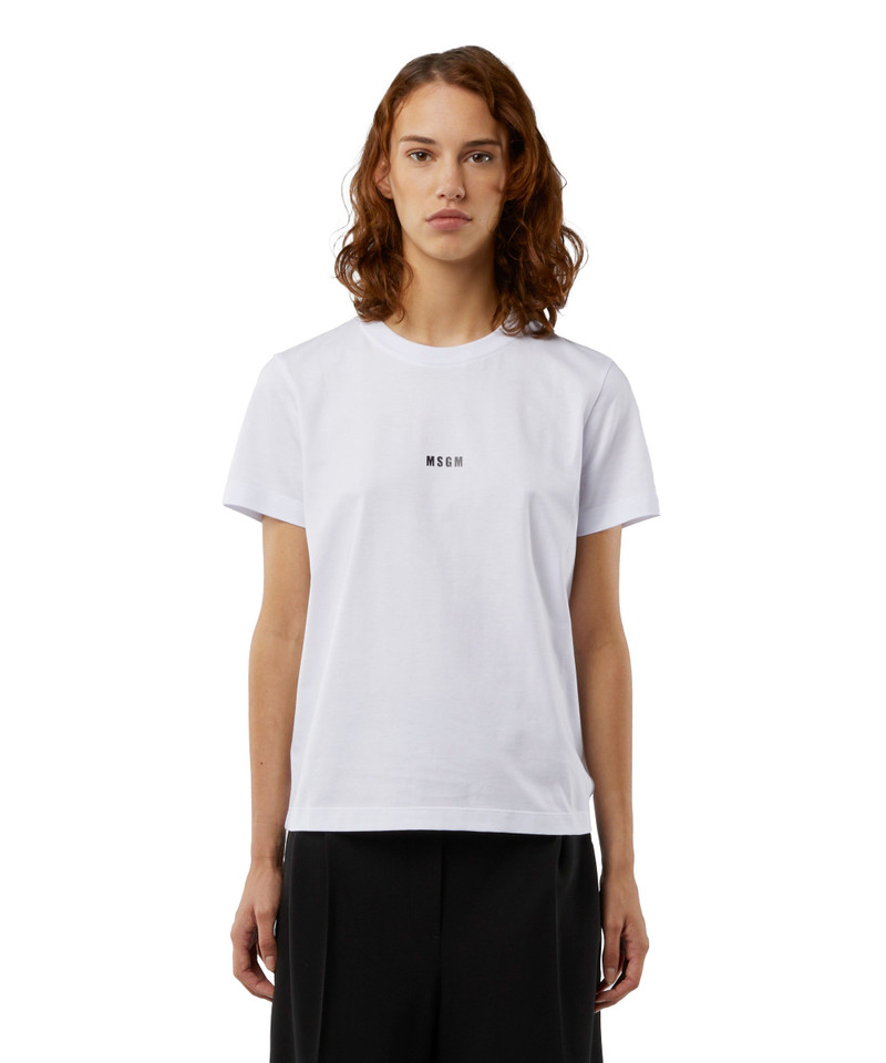MSGM Cotton T-shirt with micro logo outlook