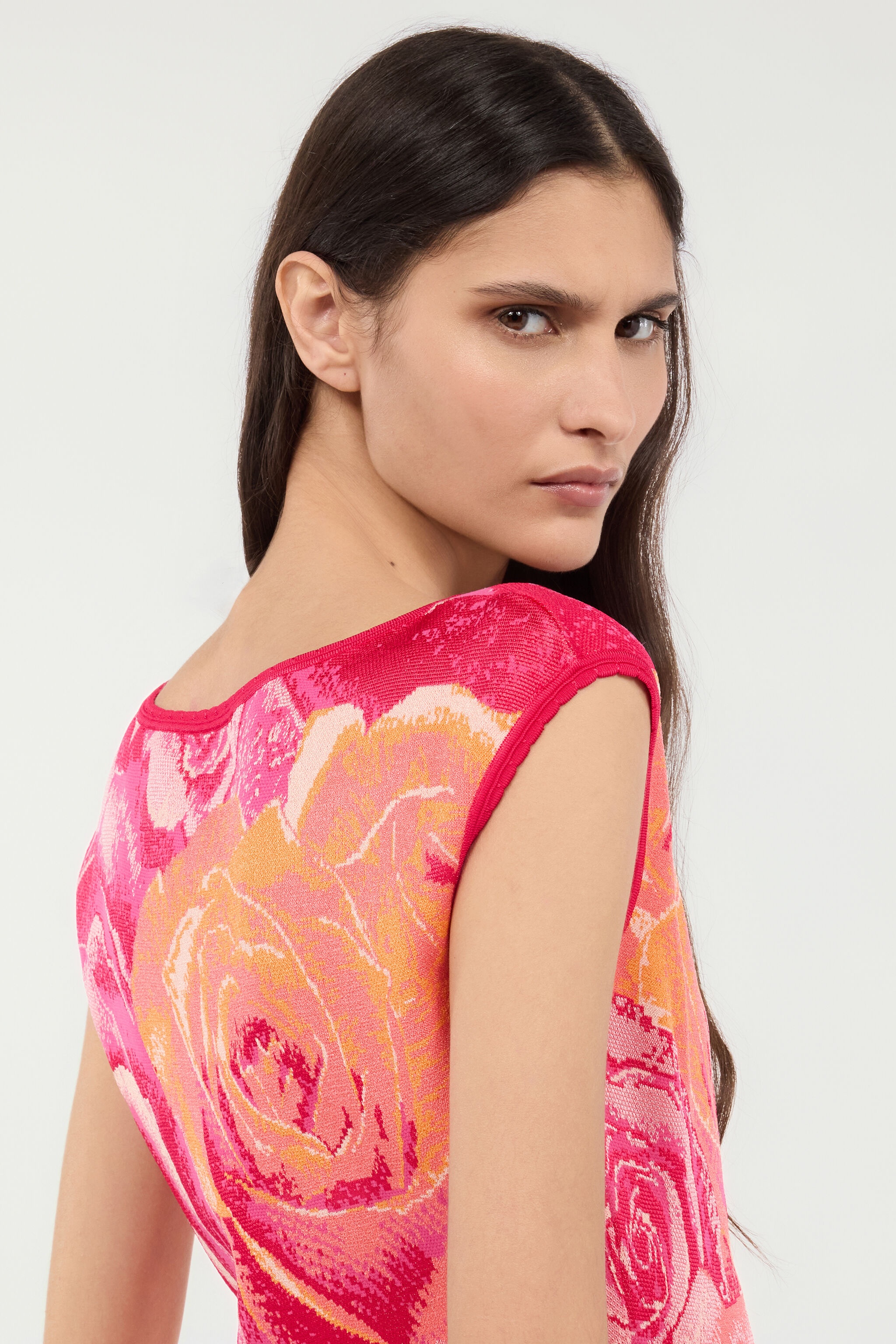 Mini Dress With Garden Rose Print - 7