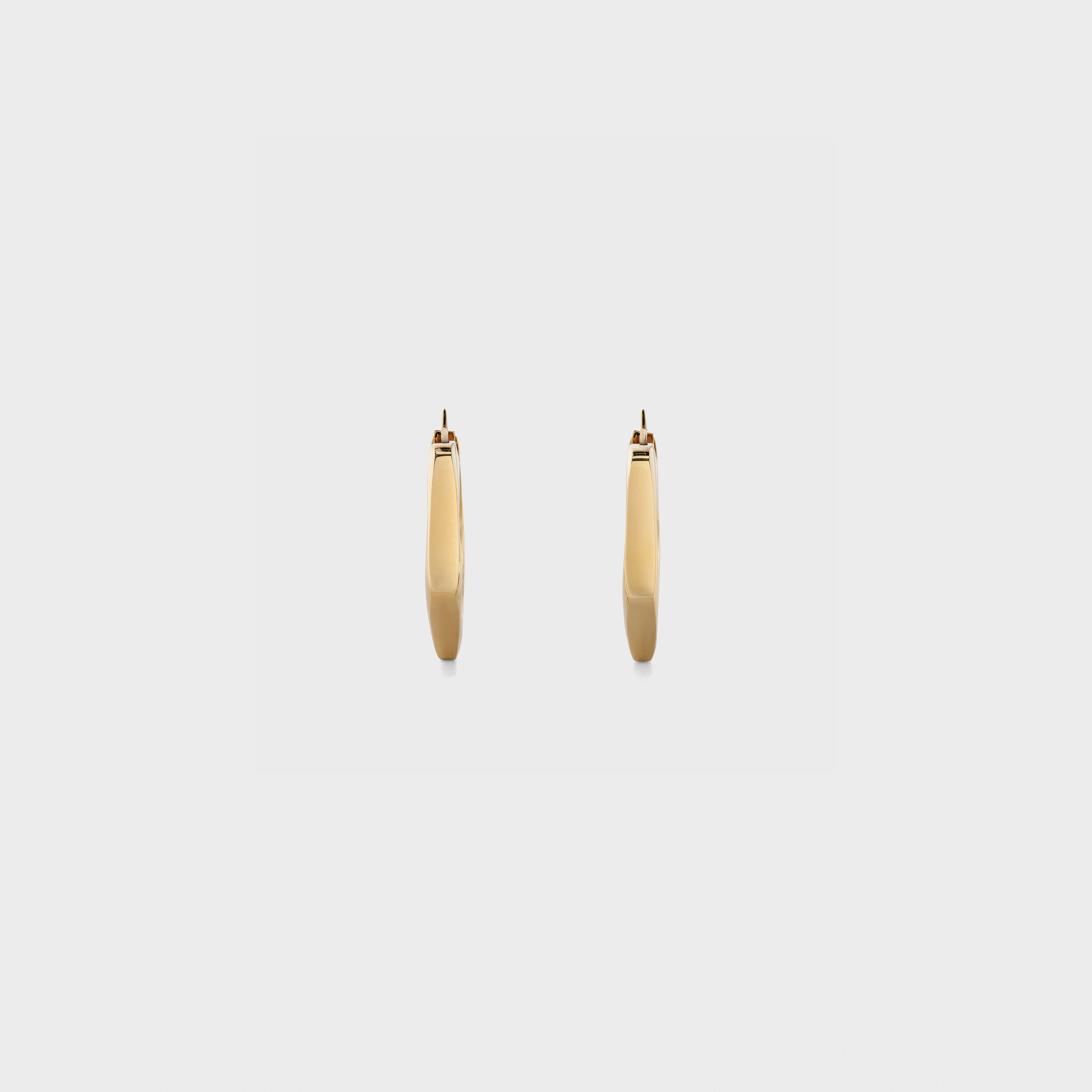 FORMES SIMPLES LARGE PENTAGON EARRINGS IN BRASS WITH GOLD FINISH - 3