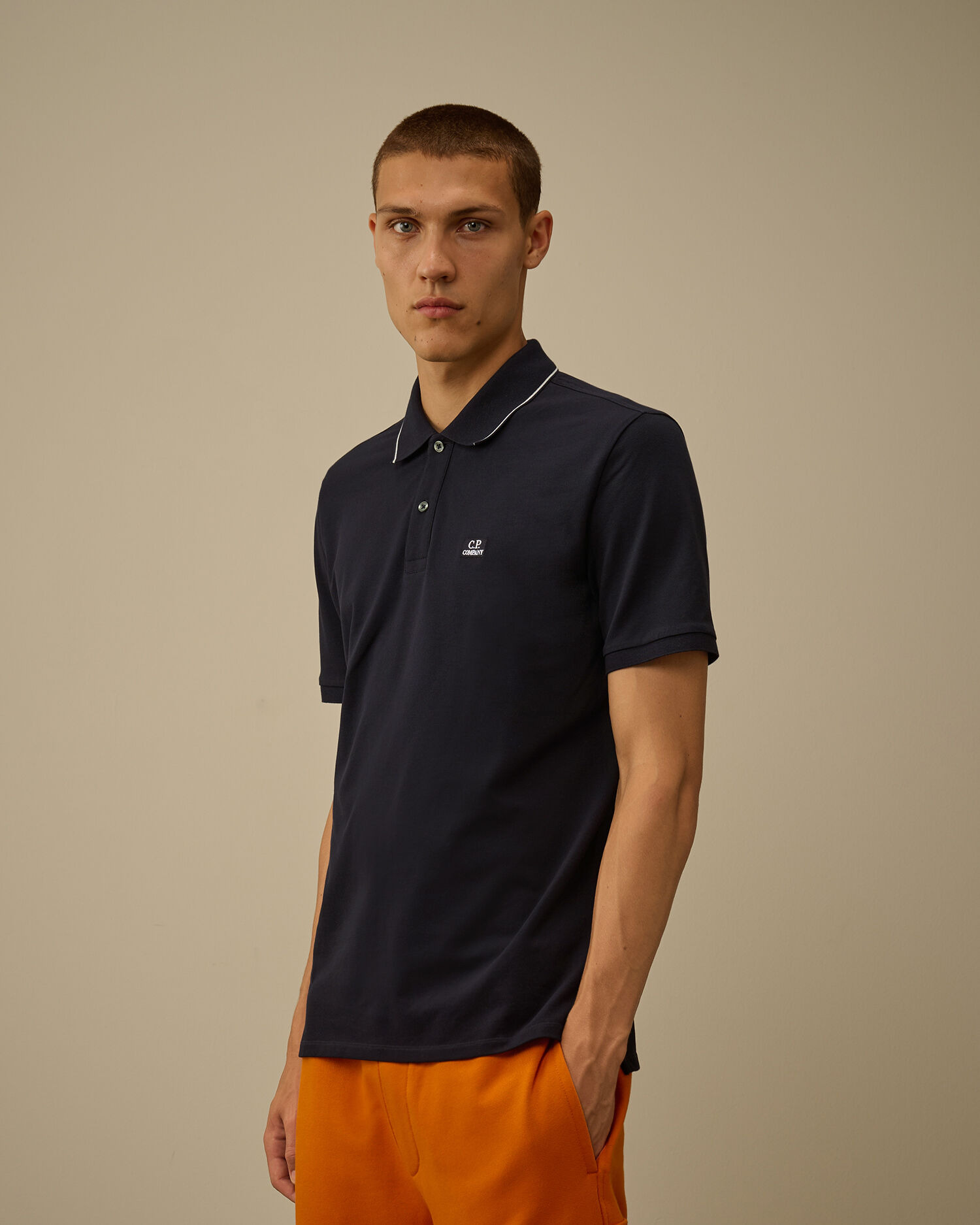 Stretch Piquet Short Sleeve Striped Collar Polo - 3