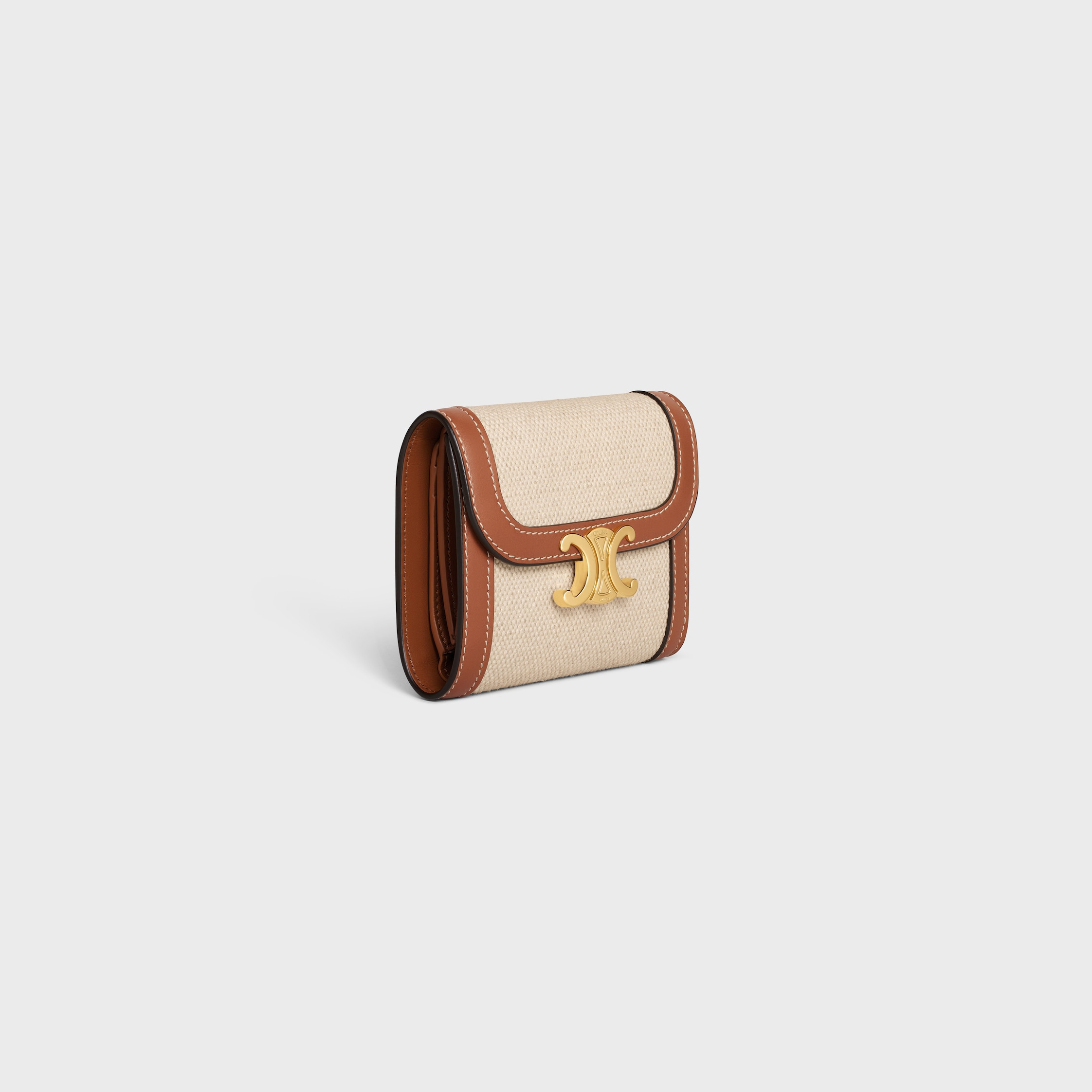 Small Wallet TRIOMPHE in textile and calfskin - 2