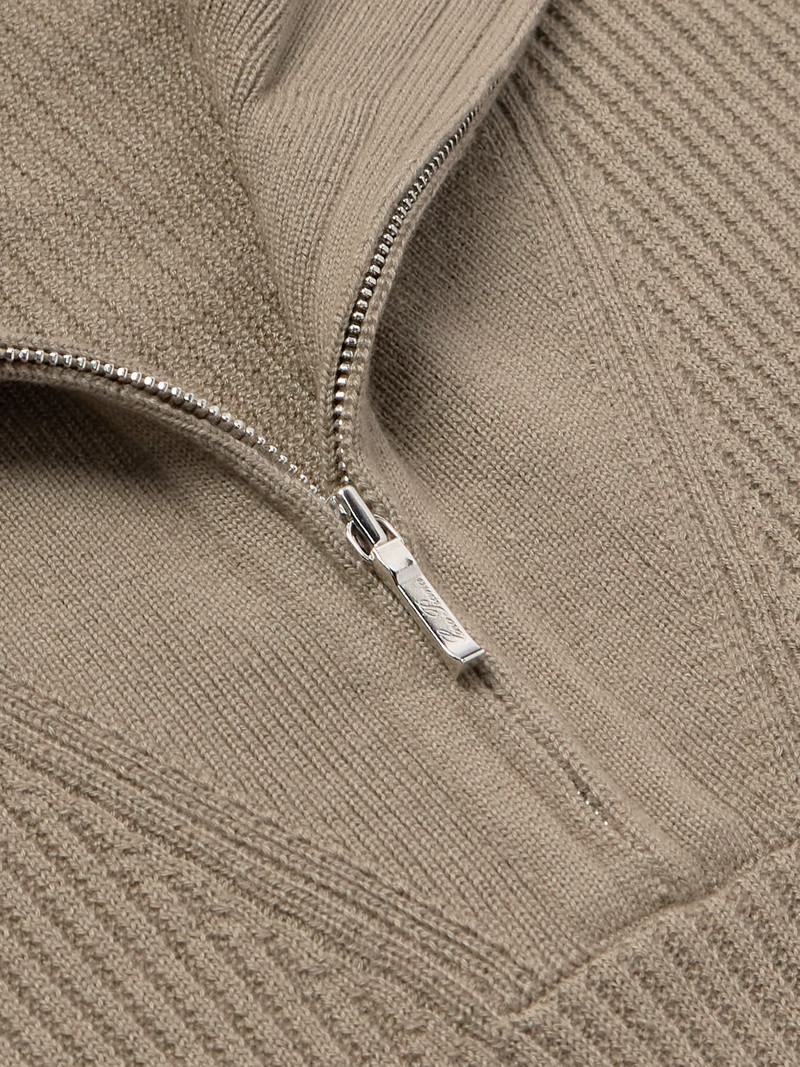 Akan Ribbed Cashmere and Silk-Blend Half-Zip Sweater 5