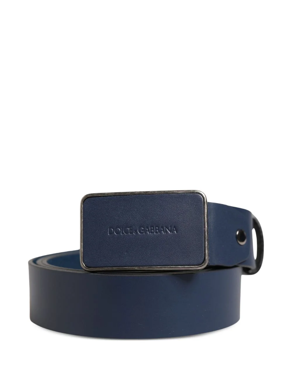 logo-plaque leather belt - 1