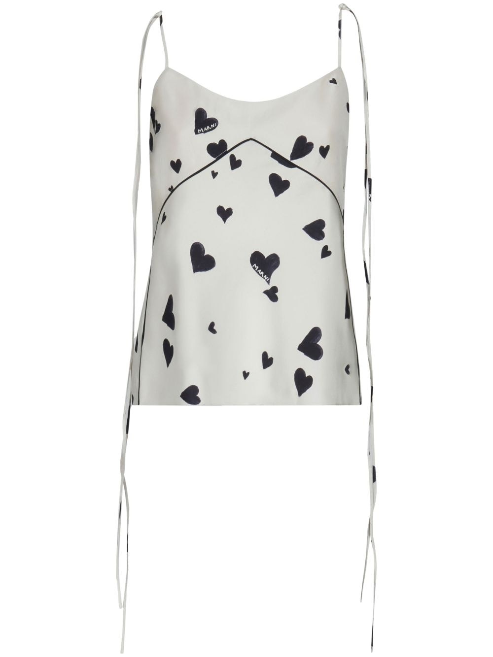 heart-print silk top - 1