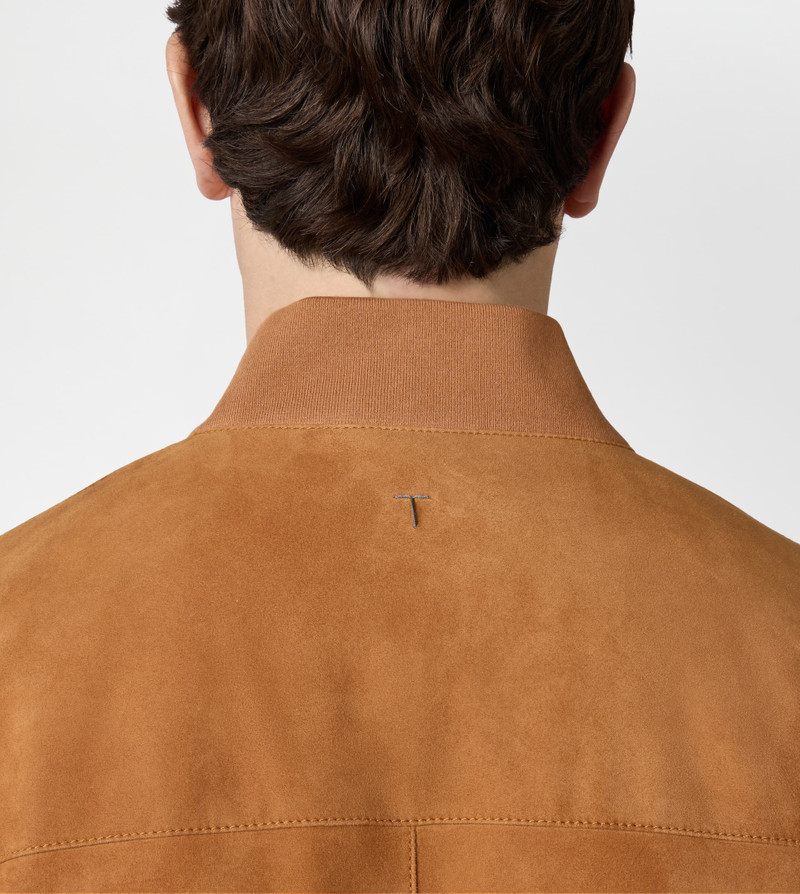 PASHMY BOMBER JACKET IN SUEDE - ORANGE 6