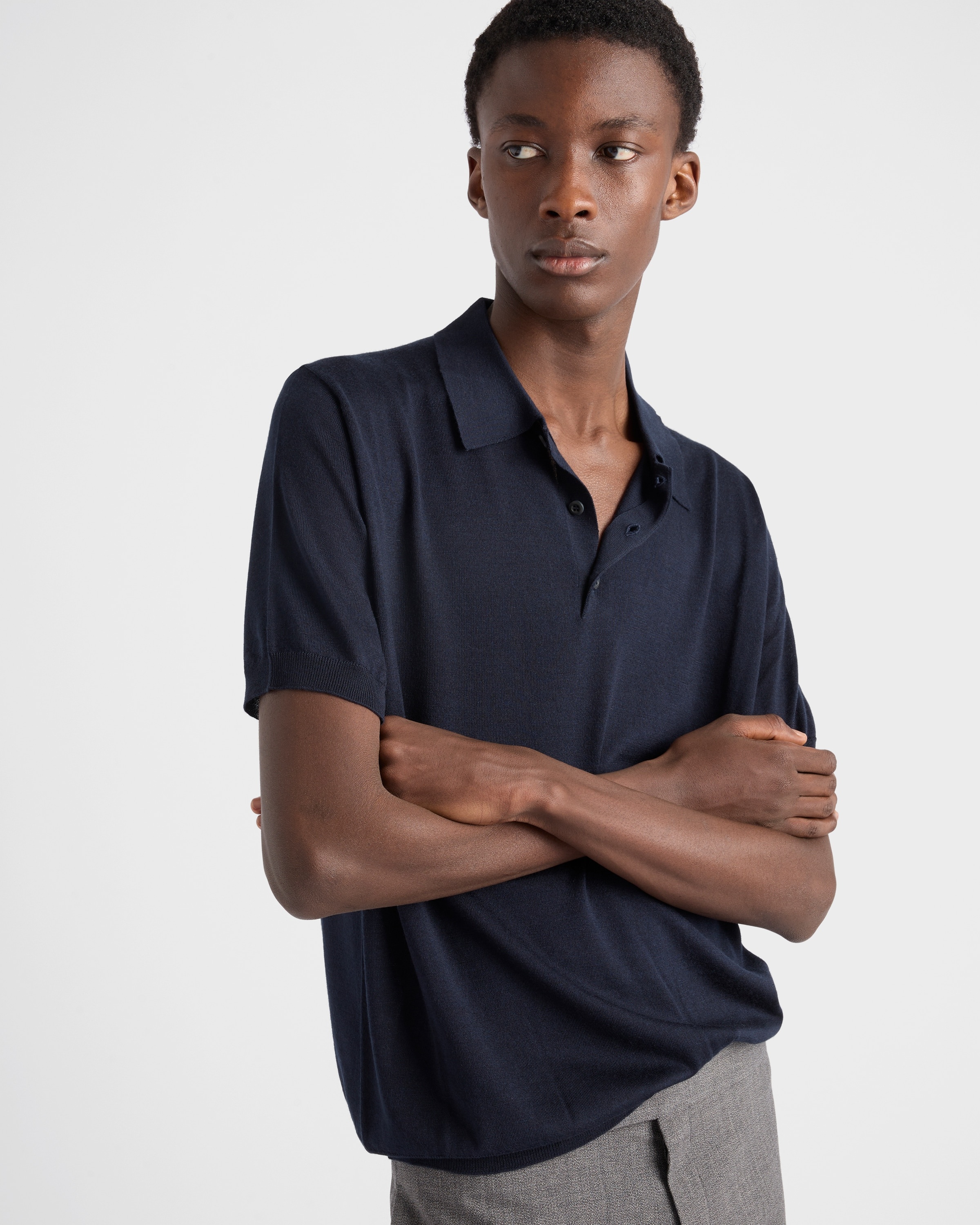 Cashmere and silk polo shirt - 4