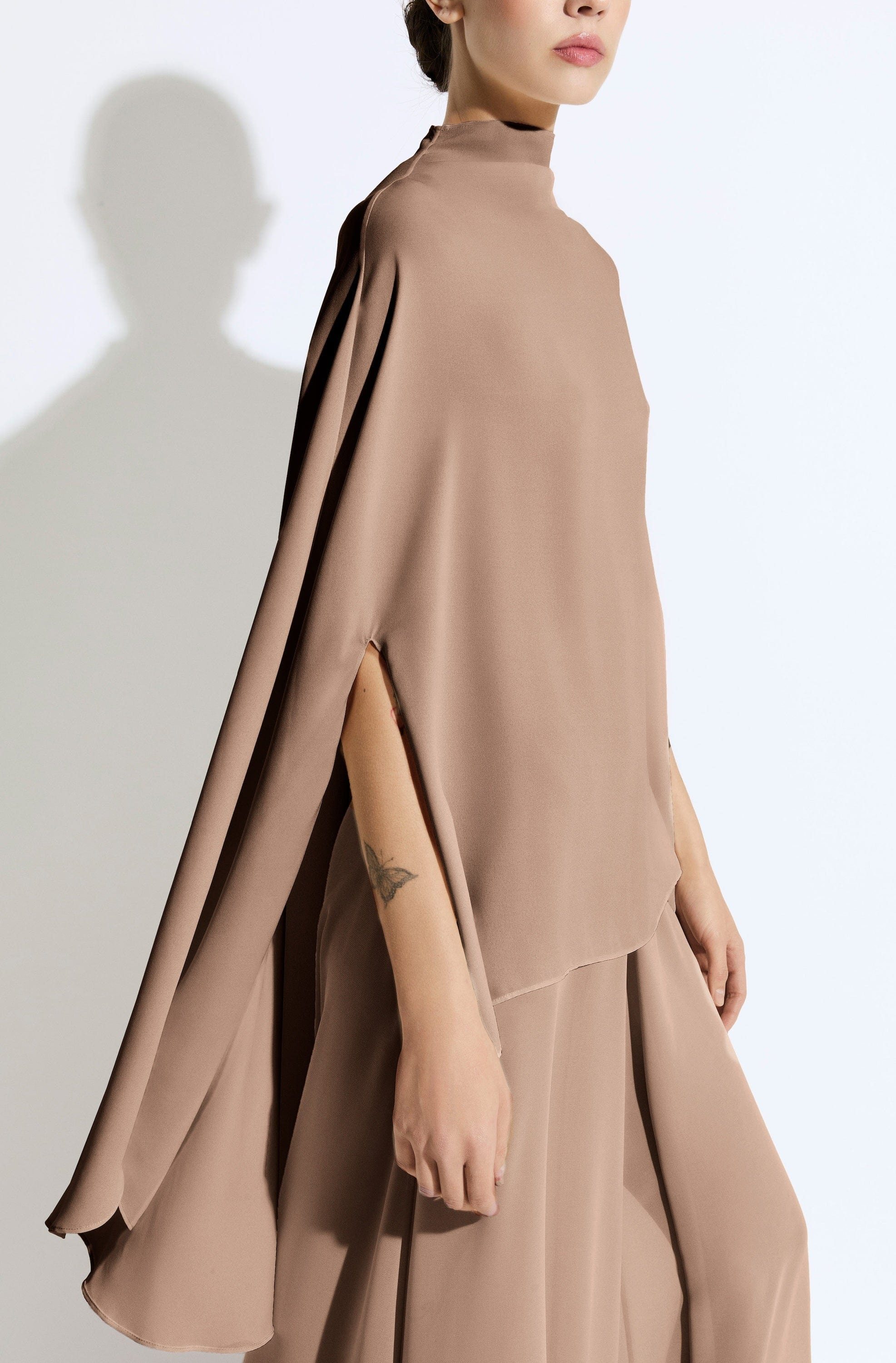 Lightweight Georgette Oversized Cape Tee - 4