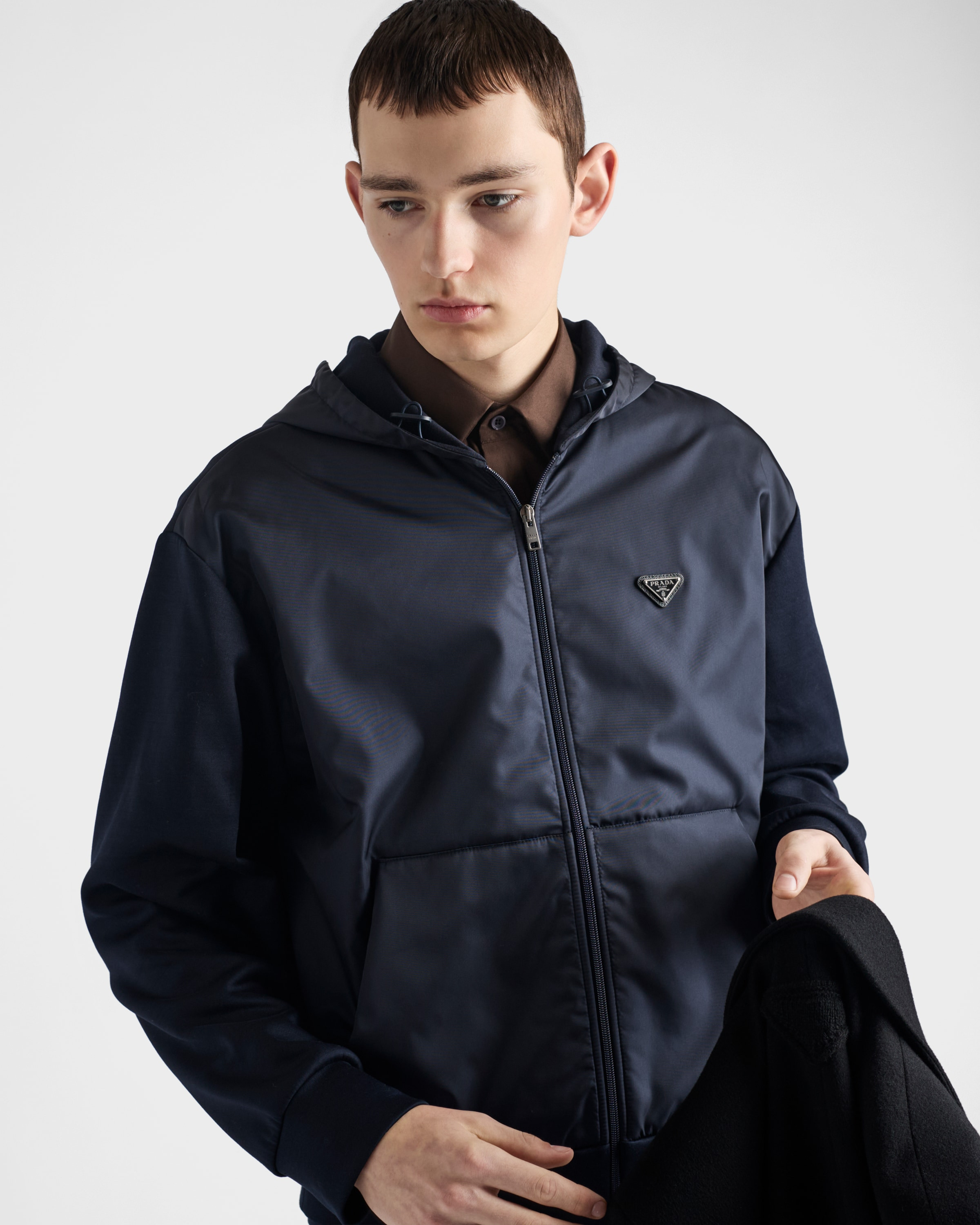 Technical cotton and Re-Nylon hoodie - 4