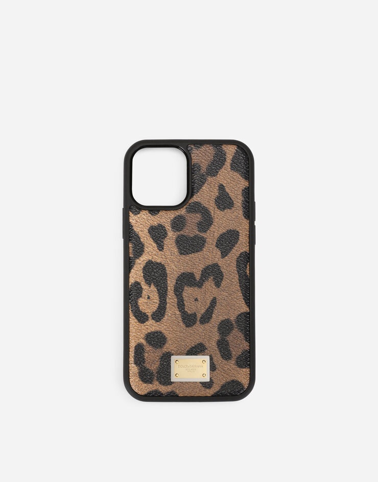 iPhone 12 Pro cover in leopard-print Crespo with branded plate - 1