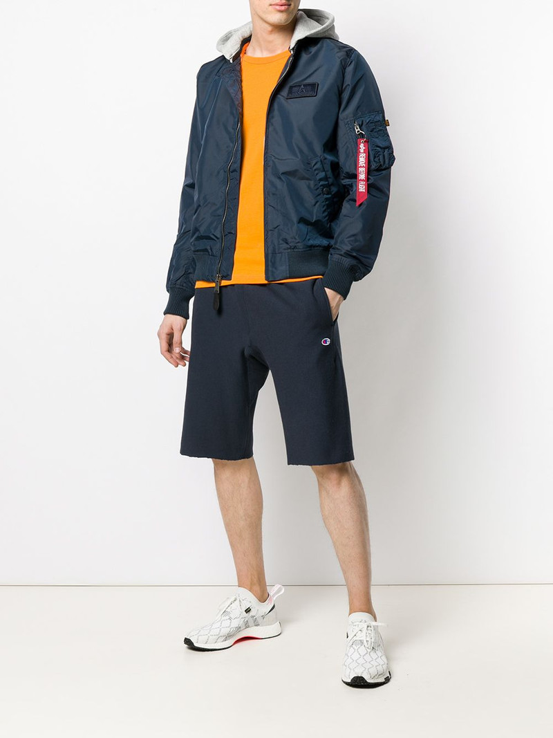 ALPHA INDUSTRIES bomber jacket with a hood outlook