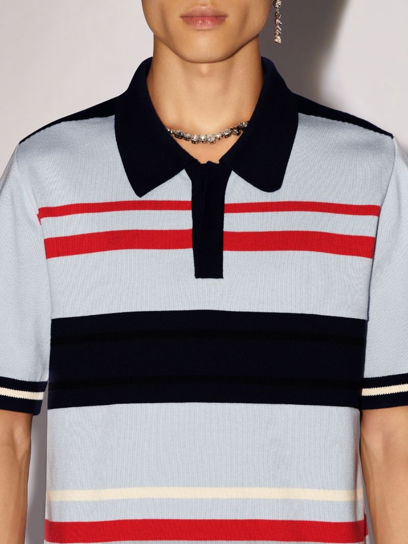 Multi Stripes Knit S/S Polo - 6