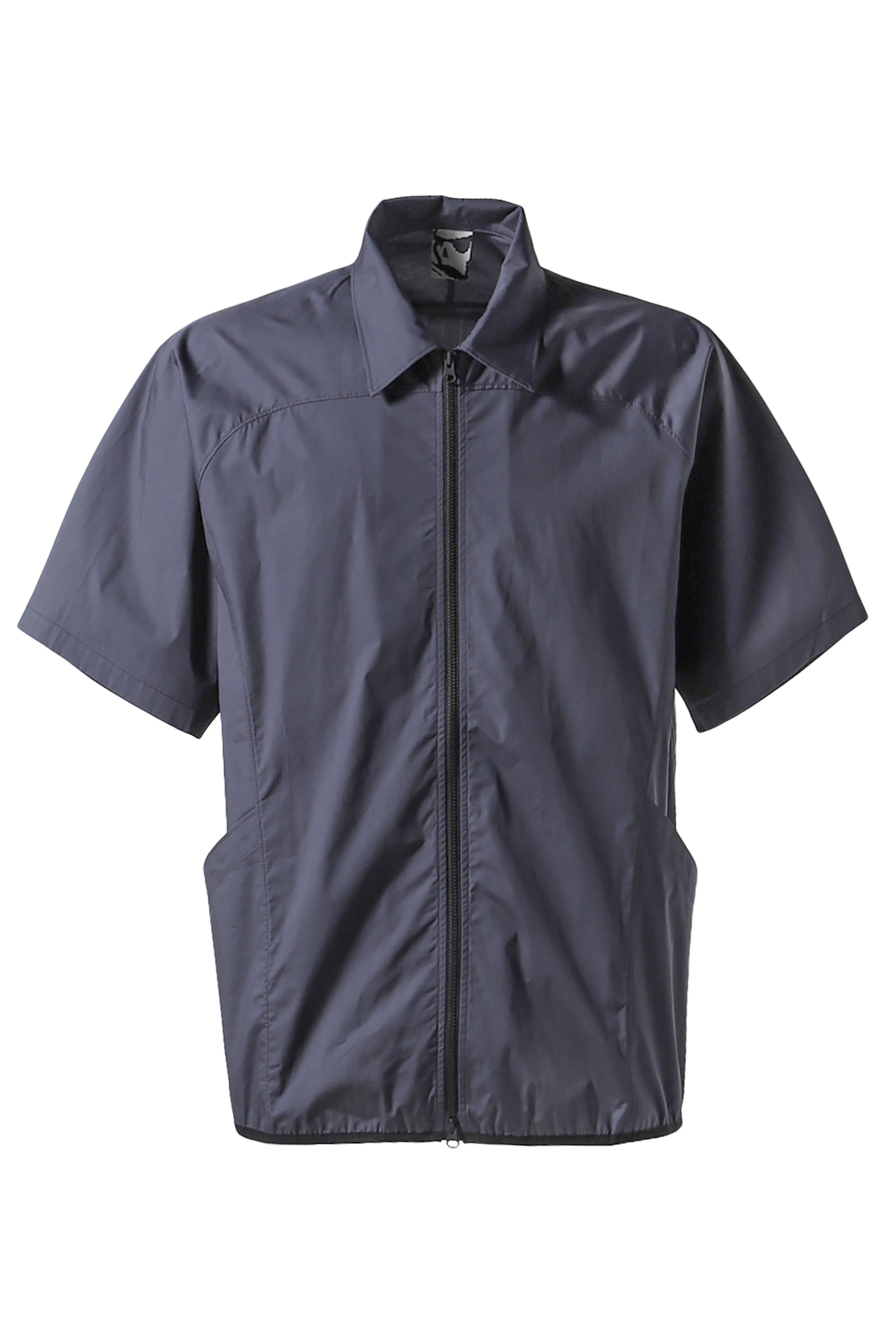 POPLIN ZIPPED SHORT SLEEVE SHIRT / CONVOY GRY - 5
