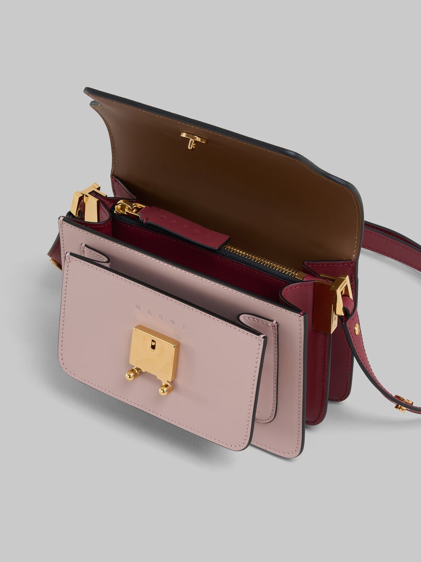 BEIGE PINK AND RED SMOOTH CALFSKIN MINI TRUNK BAG 3