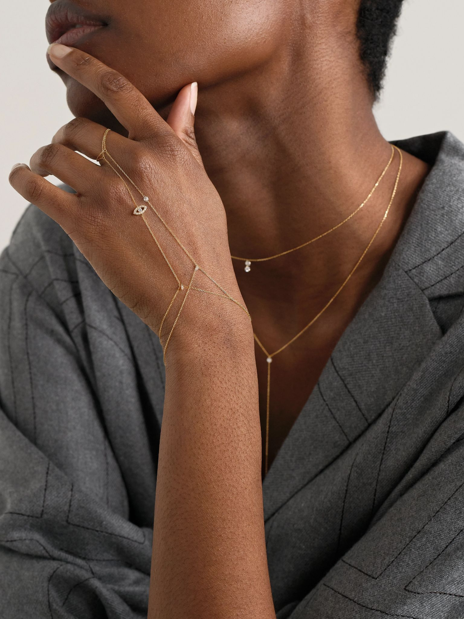 Séléné 18-karat gold hand bracelet Gold - 4