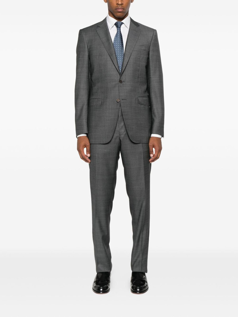 Canali three-button check suit outlook