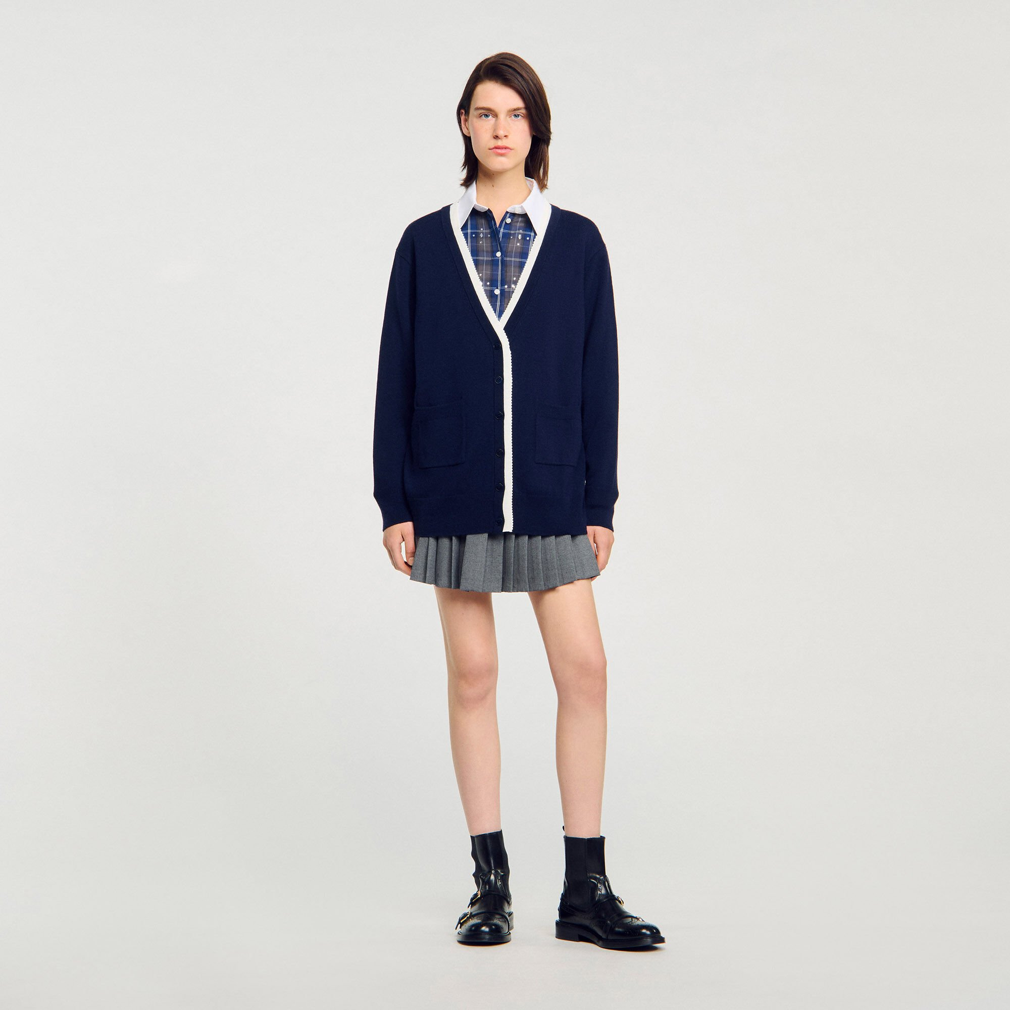 LONG TWO-TONE CARDIGAN - 2