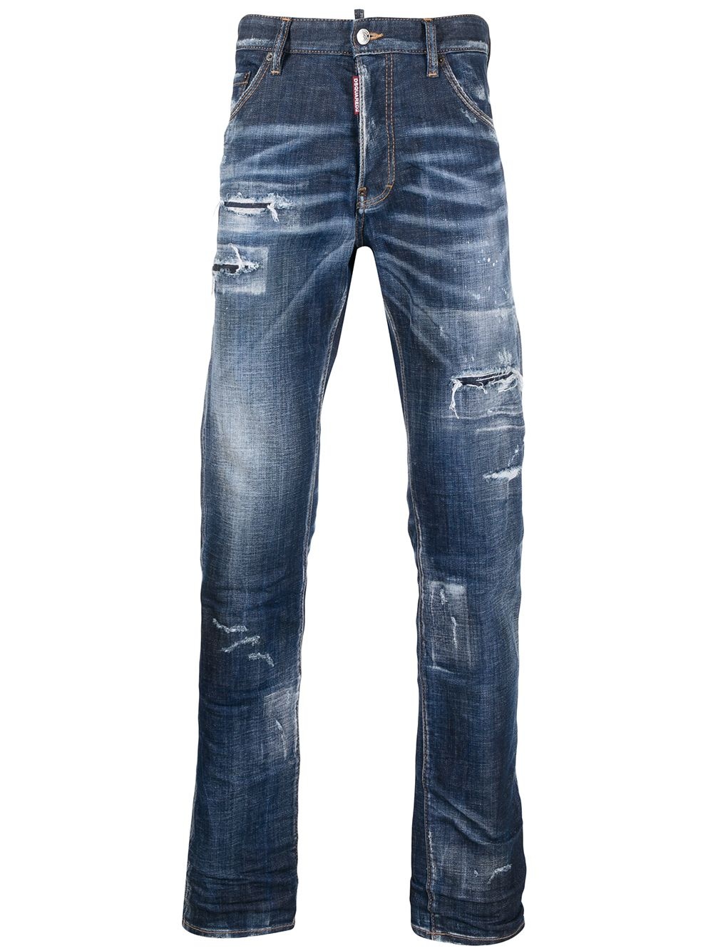 distressed bootcut jeans - 1