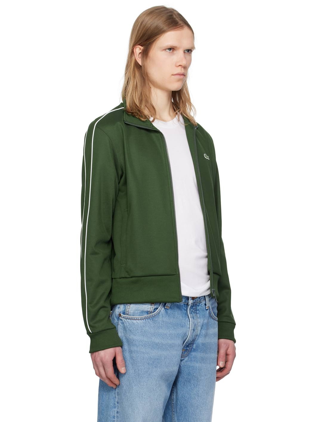 Green Paris Piqué Zip-Up Track Jacket - 2