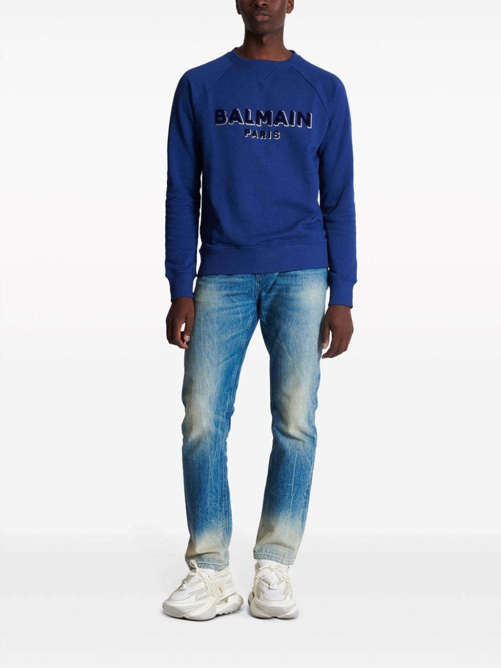 logo-flocked cotton sweatshirt - 2