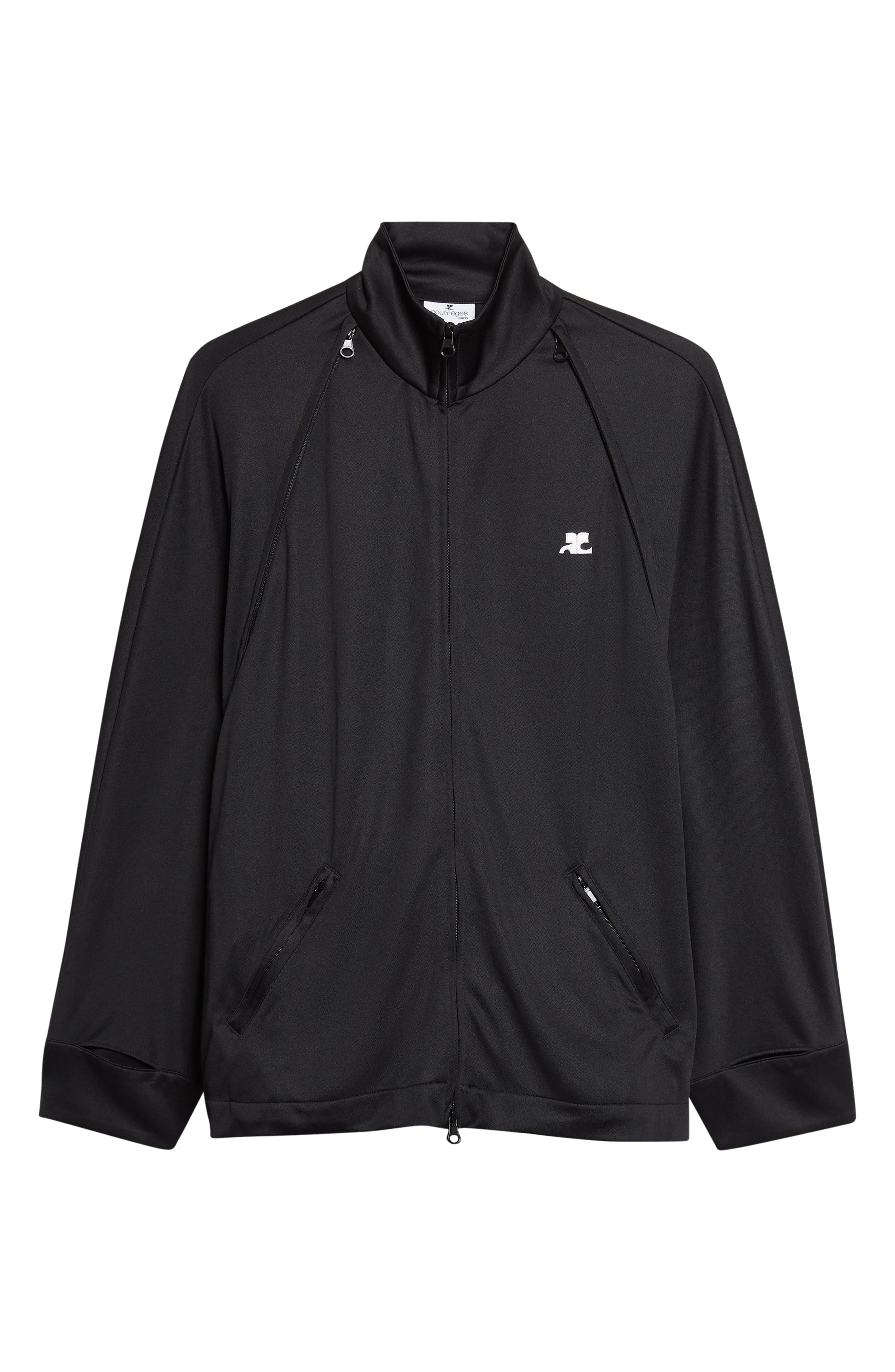 Courrèges Cutout Track Jacket in Black - 1