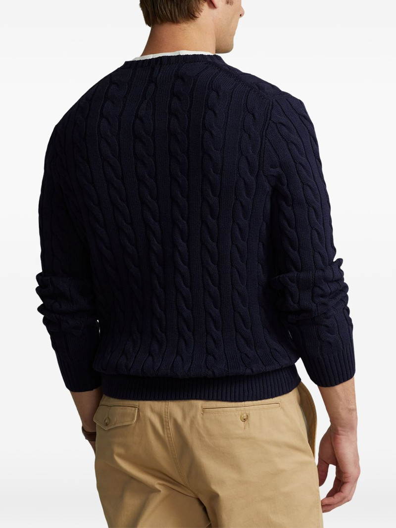 cable-knit crew neck sweater 4