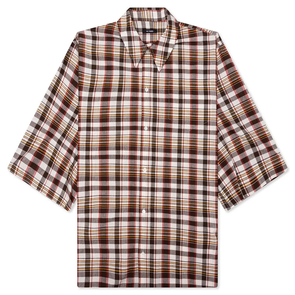 HACIENDA S/S SHIRT - BROWN CHECK - 1