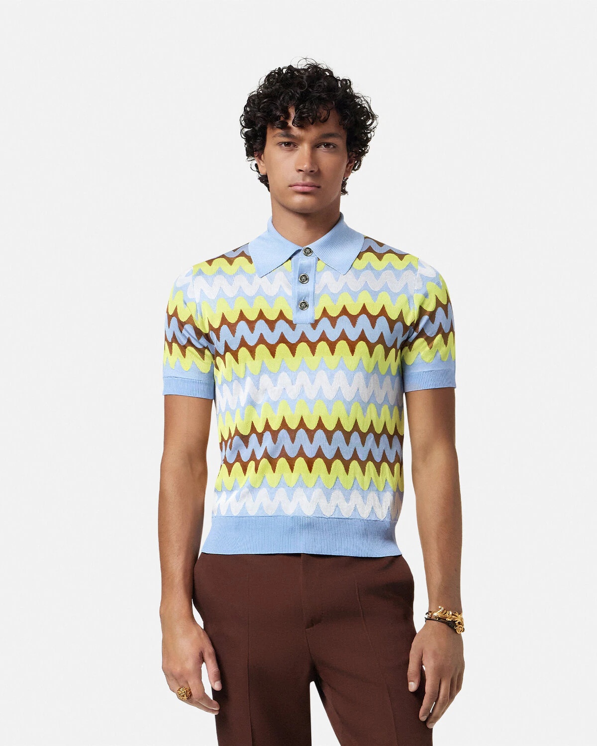 Wave Knit Polo Shirt - 4