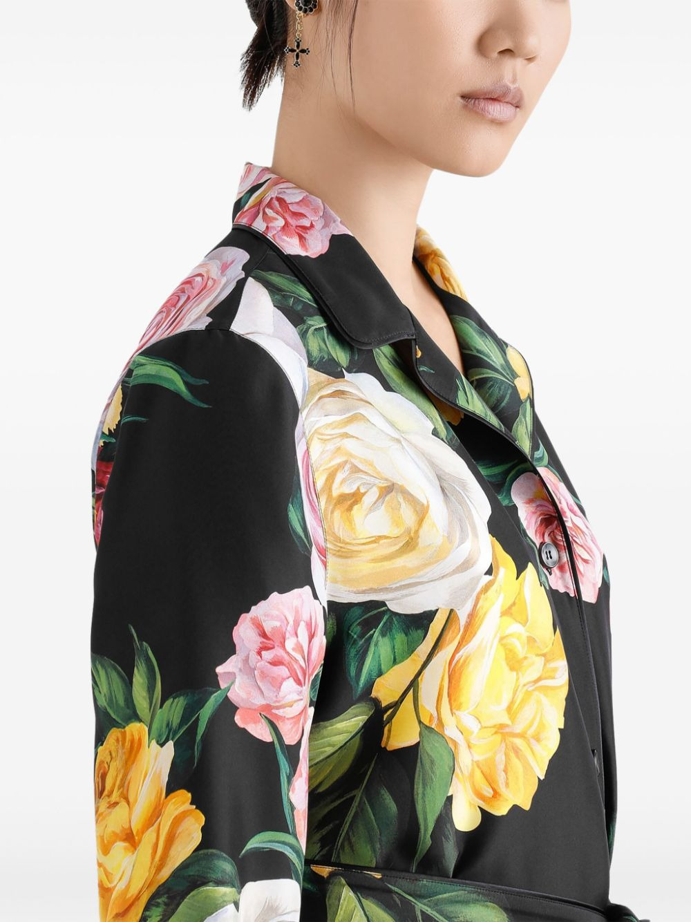 Dolce & Gabbana Women Rose Print Shirt - 4