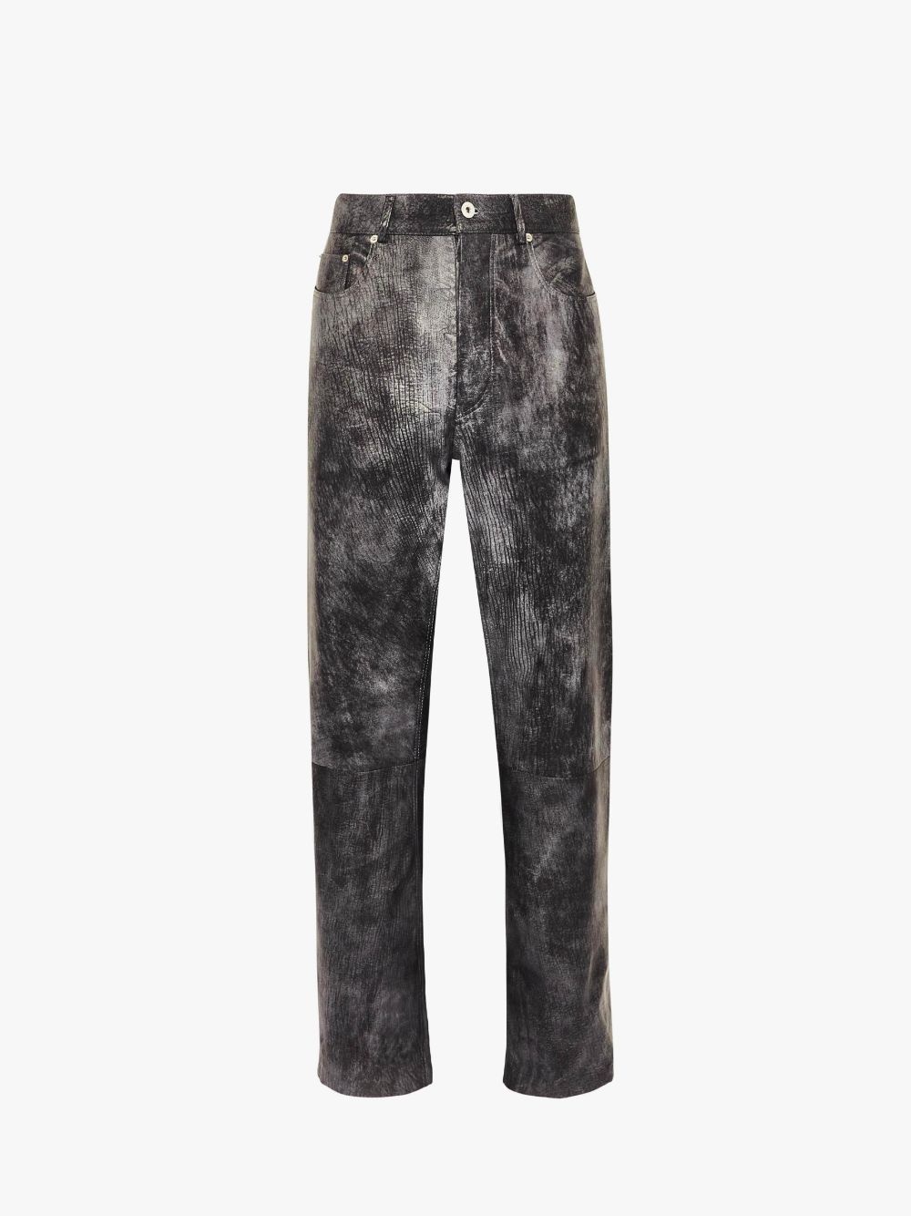 STRAIGHT LEG LEATHER TROUSERS - 1