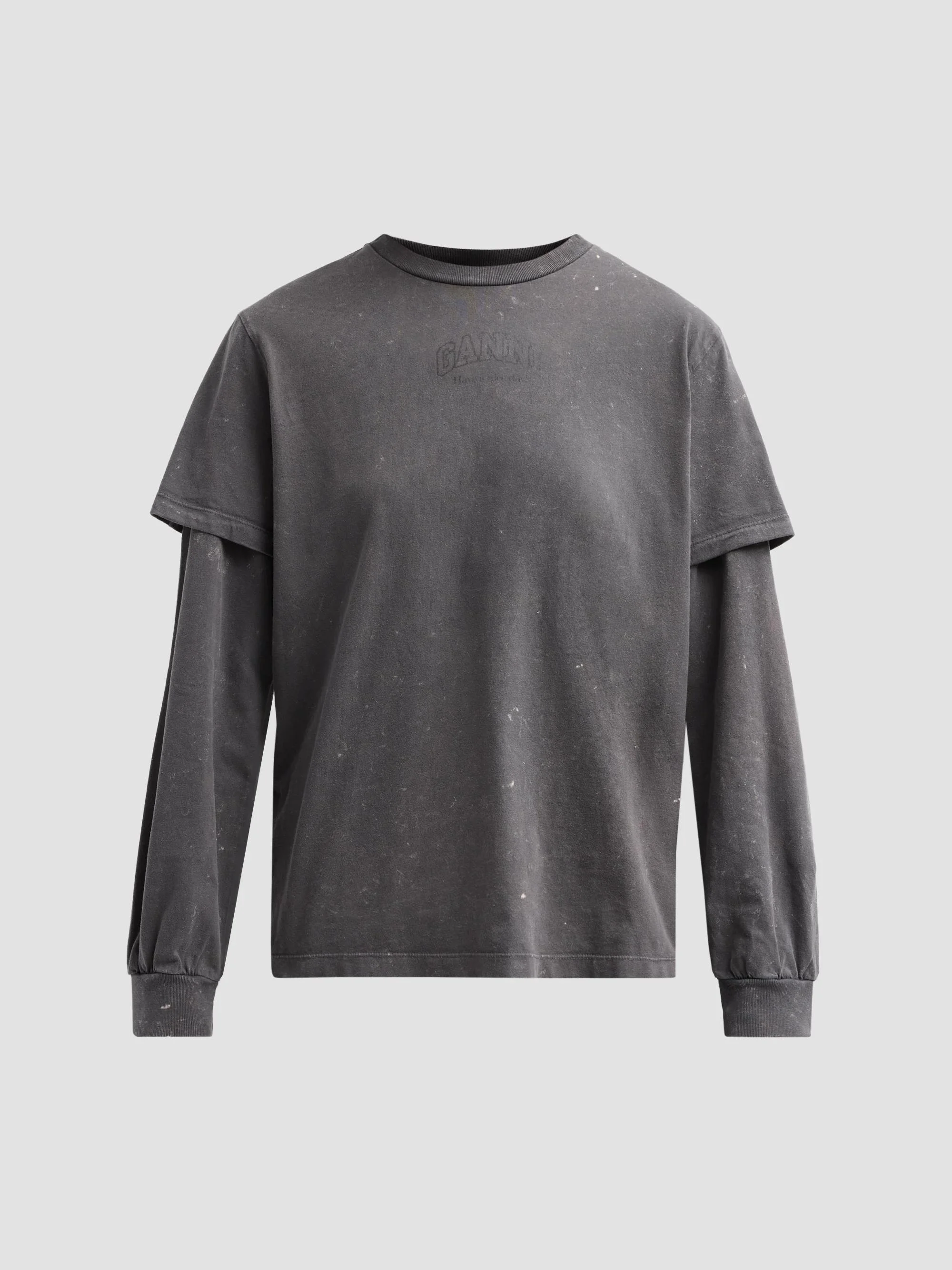 Women's Heavy Jersey Double Sleeve Cotton Top - Phantom - 1