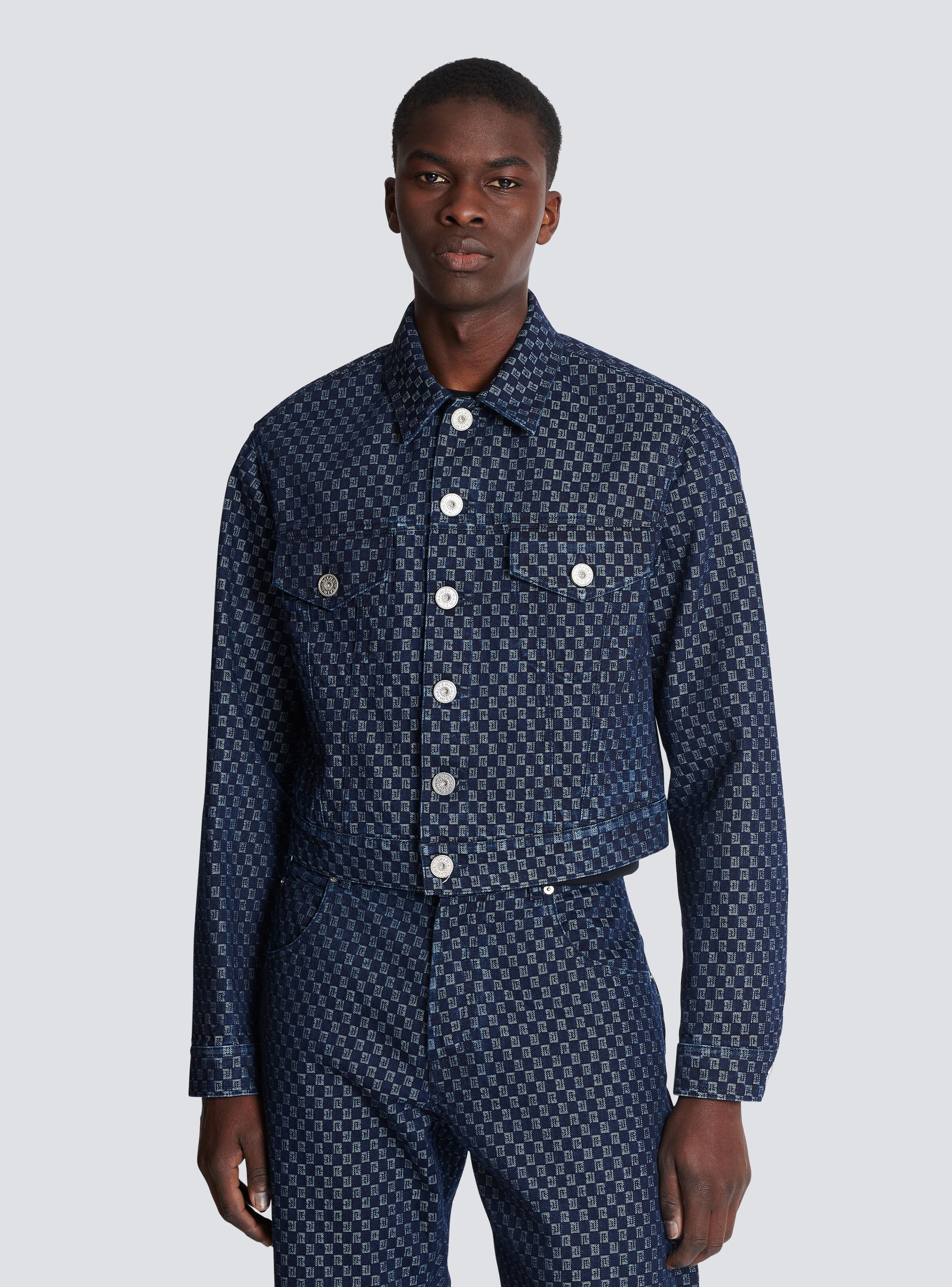 Mini monogram jacquard denim jacket - 6