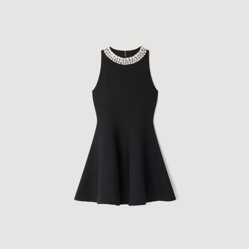 MINI DRESS WITH RHINESTONE COLLAR 1