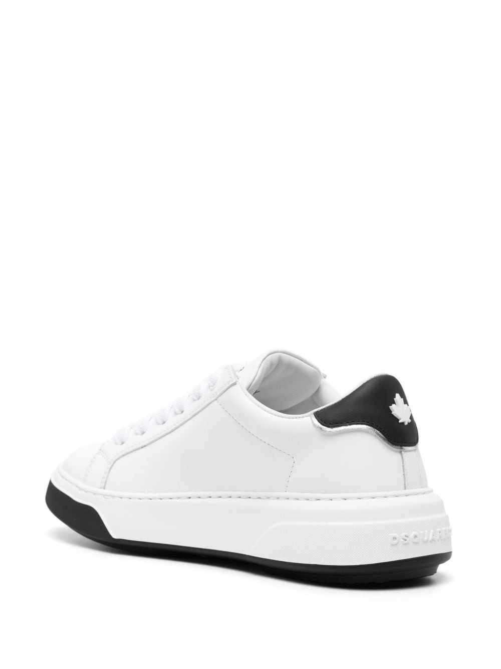 embossed-logo leaf-print sneakers - 3